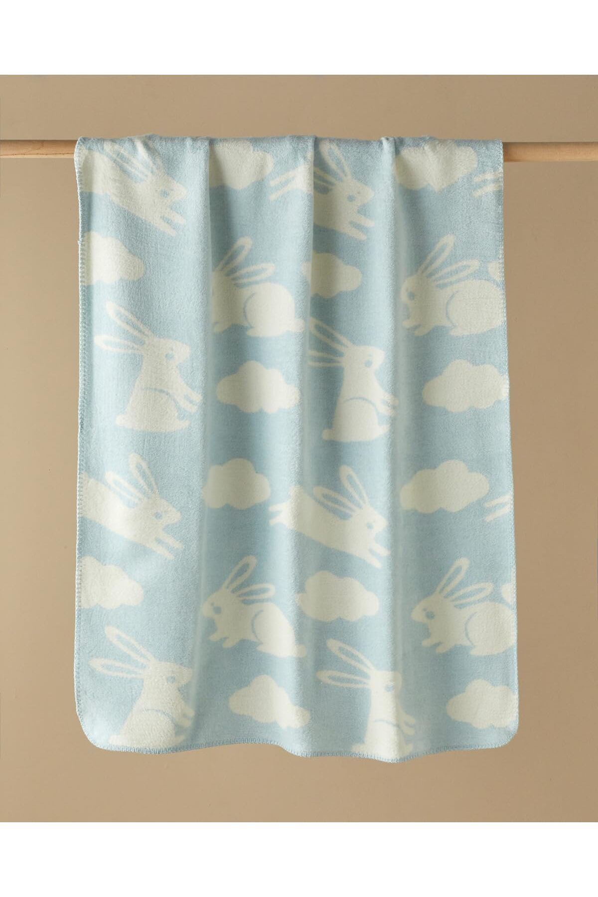 Mena Rise BlackShop Home Poffy Bunny Pamuklu Bebe Battaniye 100x120 cm Mavi 1064272
