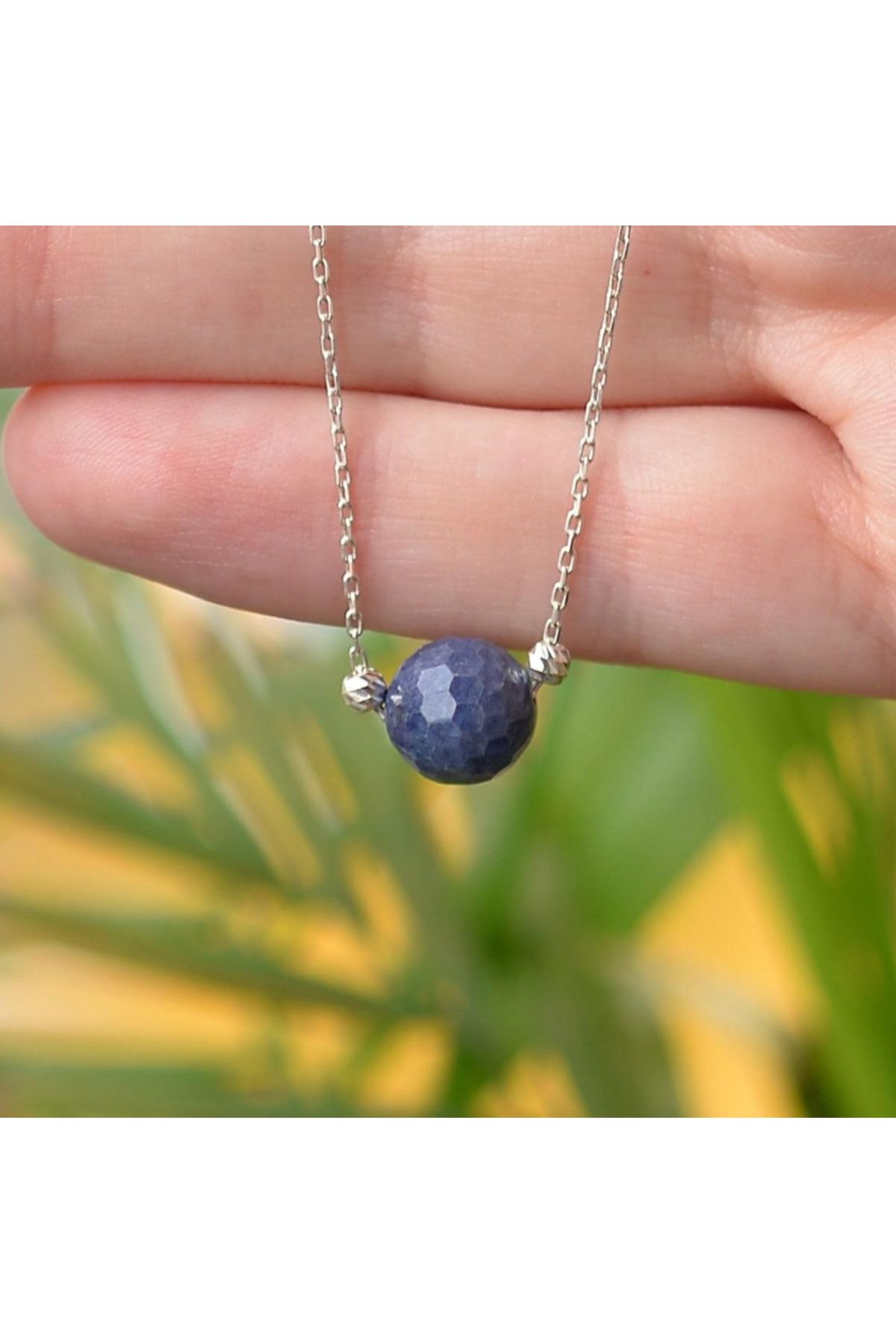 Taş-Mir Safir Taşı Gümüş Kolye