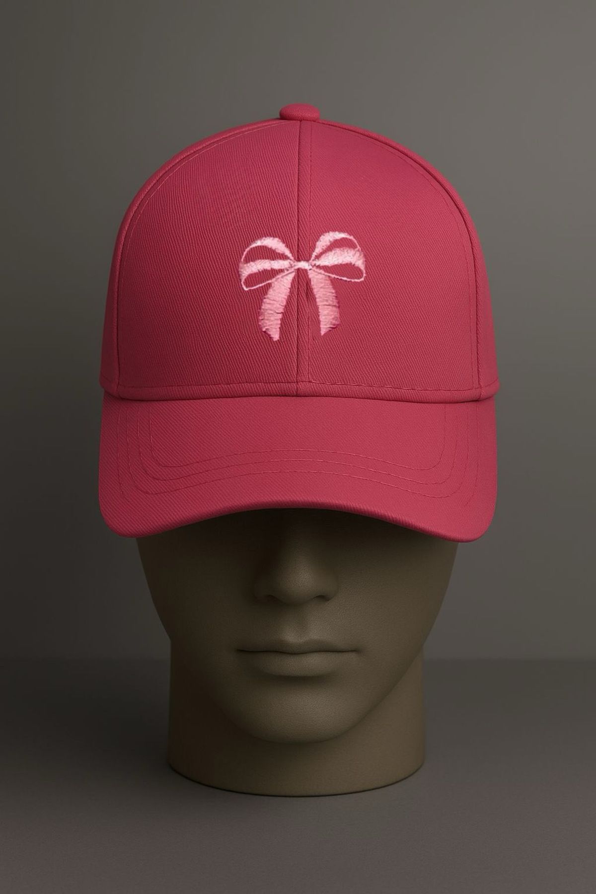 mieraedesign Mierae Kadın Kurdele Desenli Pembe Şapka