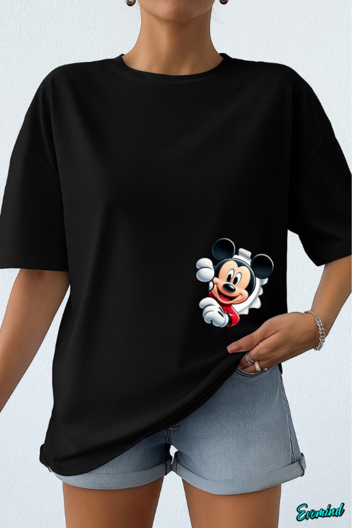 Evomind Çizgi Karakter Baskılı Unisex T-shirt