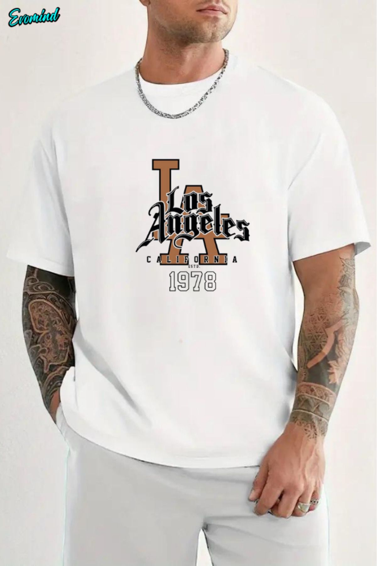 Evomind Los Angeles Baskılı Unisex T-shirt