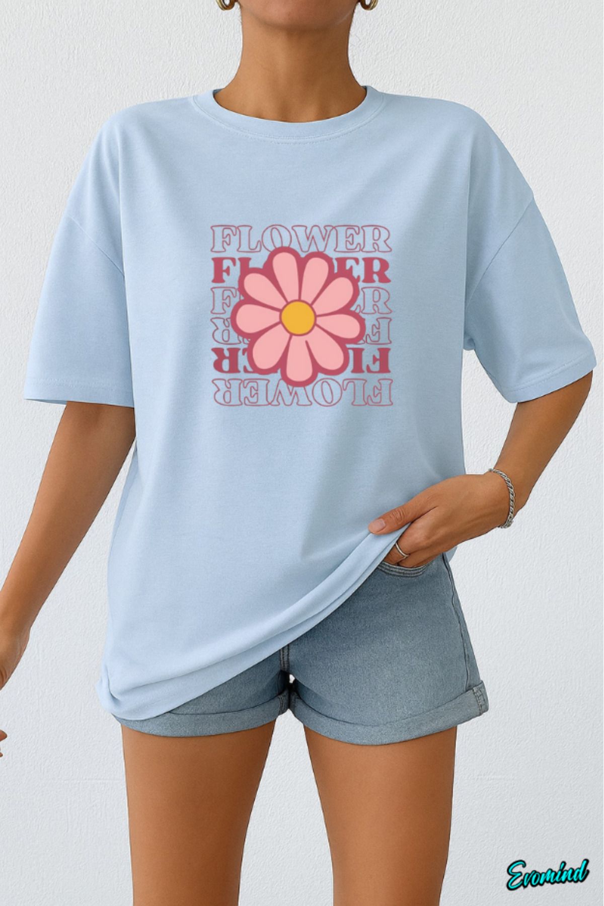 Evomind Flower Baskılı Unisex T-shirt