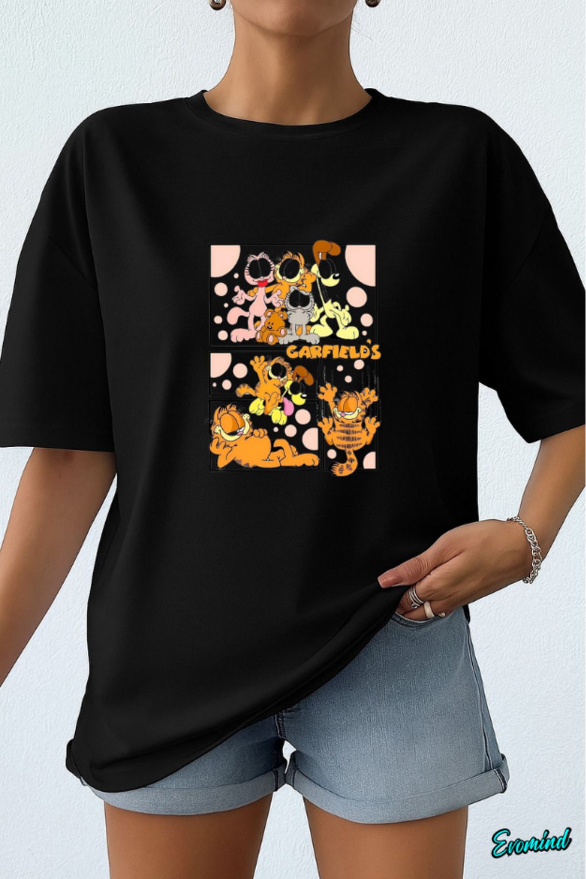 Evomind Çizgi Karakter Baskılı Unisex T-shirt