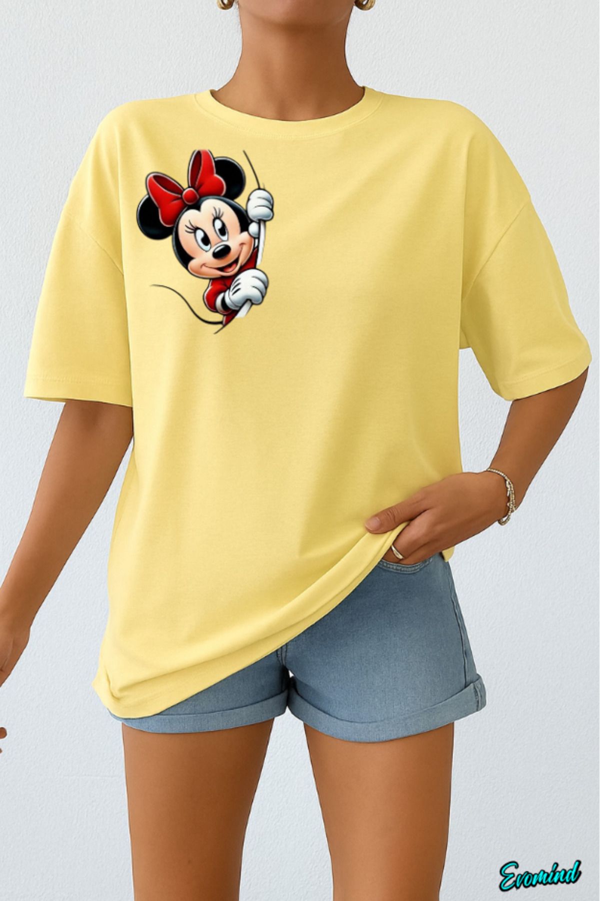 Evomind Çizgi Karakter Baskılı Unisex T-shirt