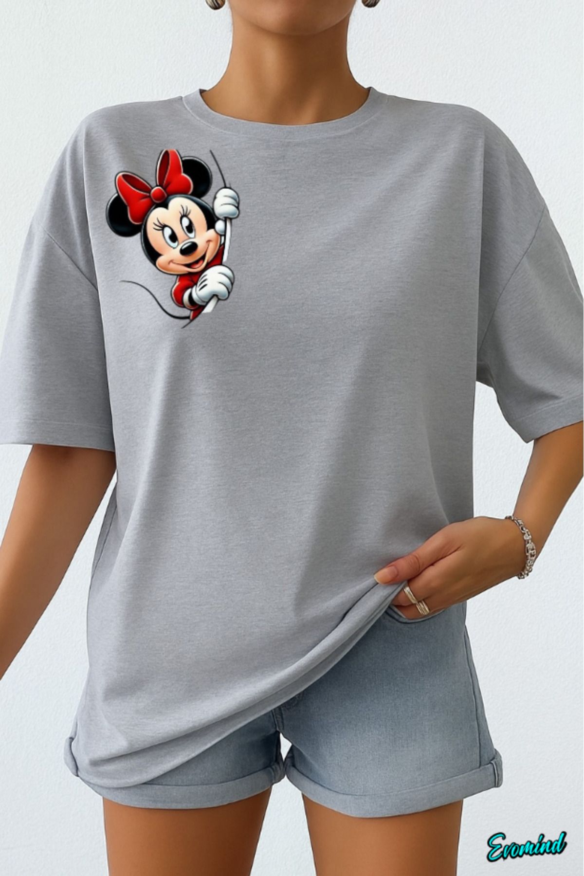 Evomind Çizgi Karakter Baskılı Unisex T-shirt