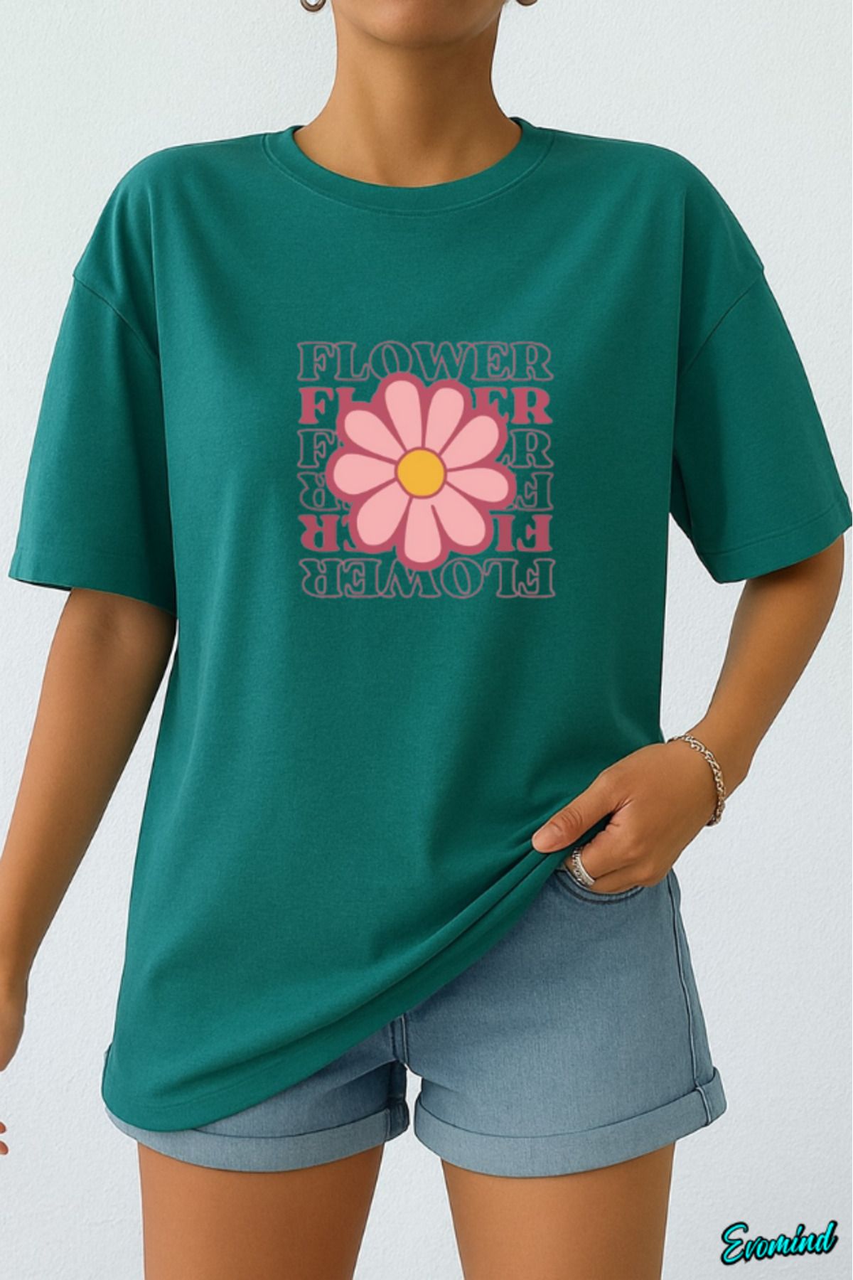 Evomind Flower Baskılı Unisex T-shirt