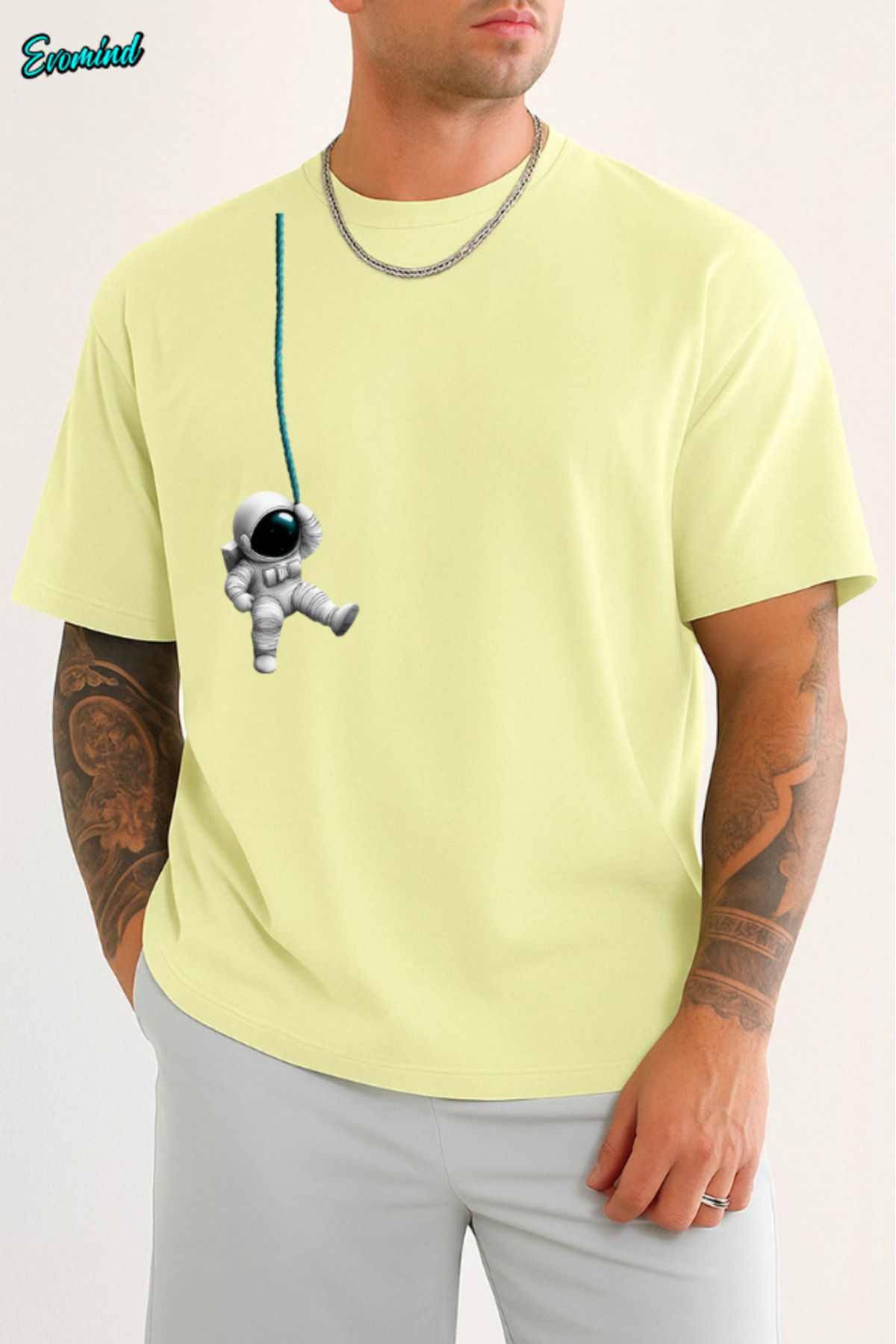 Evomind Astronot Baskılı Unisex T-shirt