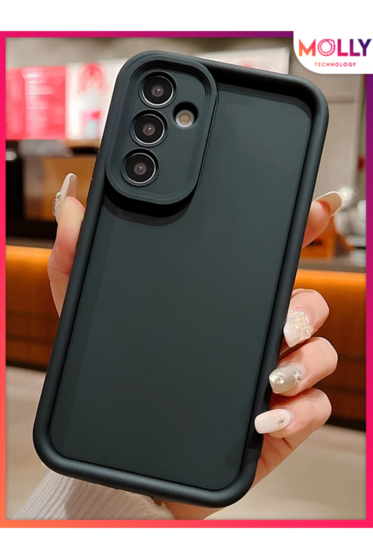 Molly Samsung Galaxy A26 İçin Siyah Kenarları Kalın Pan Silikon Kılıf