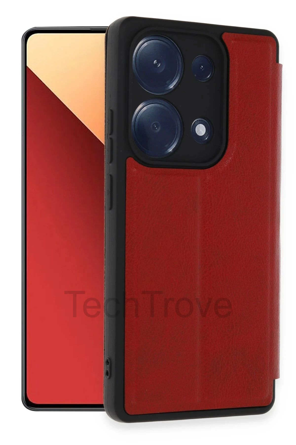 TechTrove Redmi Note 13 Pro 4G Kılıf Kamera Korumalı İçi Kadife İnce Yapılı Kapaklı Kartlıklı Deri Kapak