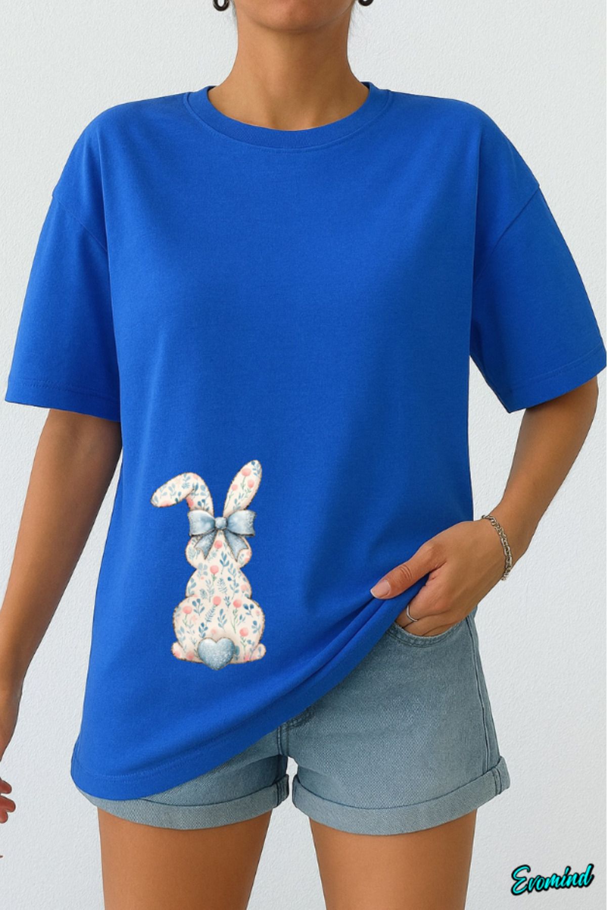 Evomind Tavşan Baskılı Unisex T-shirt