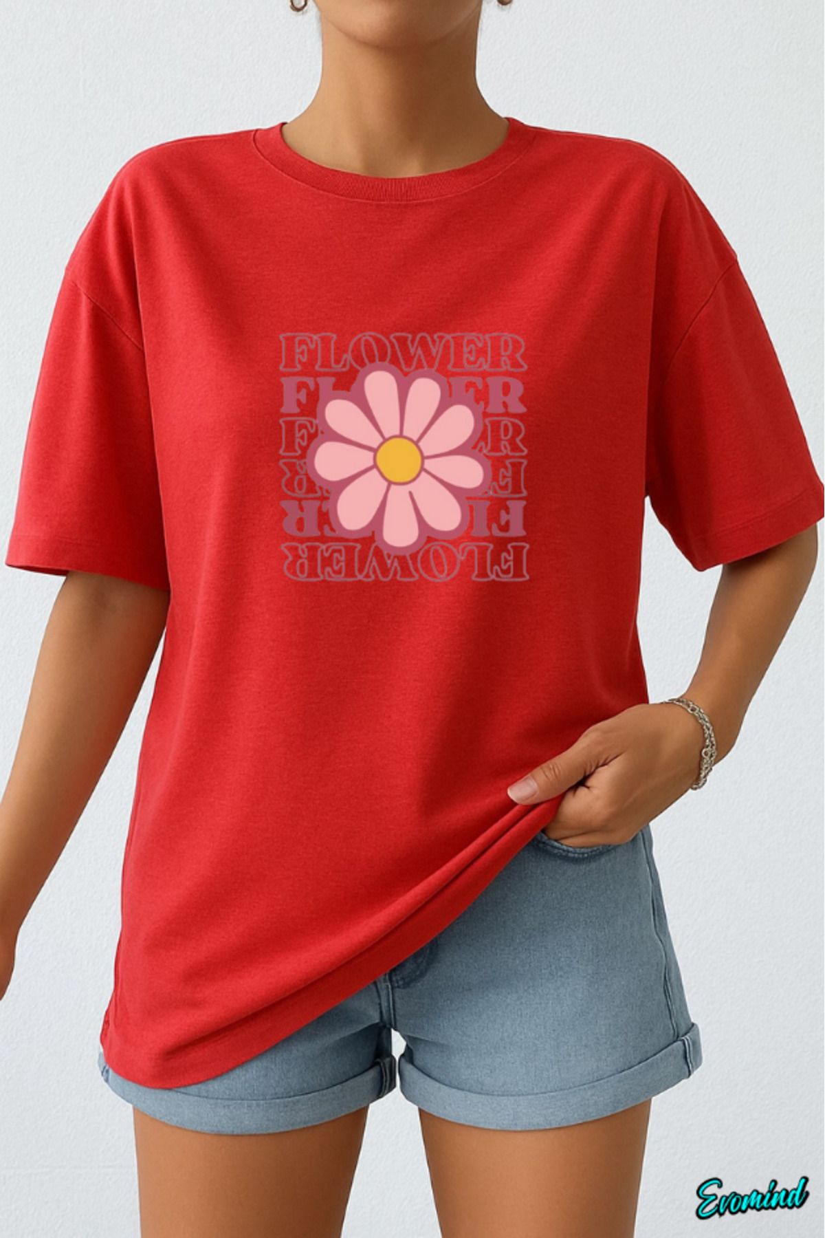 Evomind Flower Baskılı Unisex T-shirt