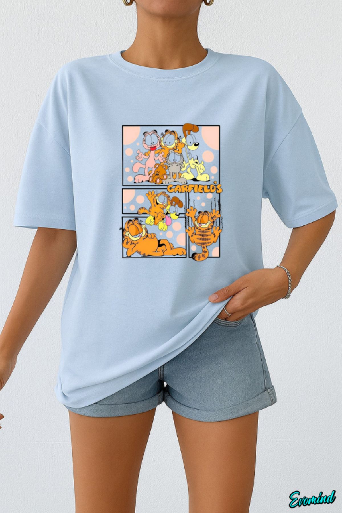 Evomind Çizgi Karakter Baskılı Unisex T-shirt