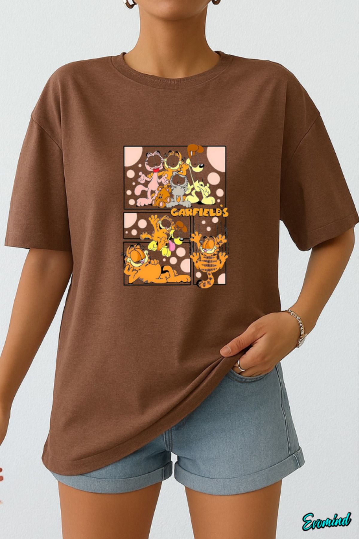 Evomind Çizgi Karakter Baskılı Unisex T-shirt