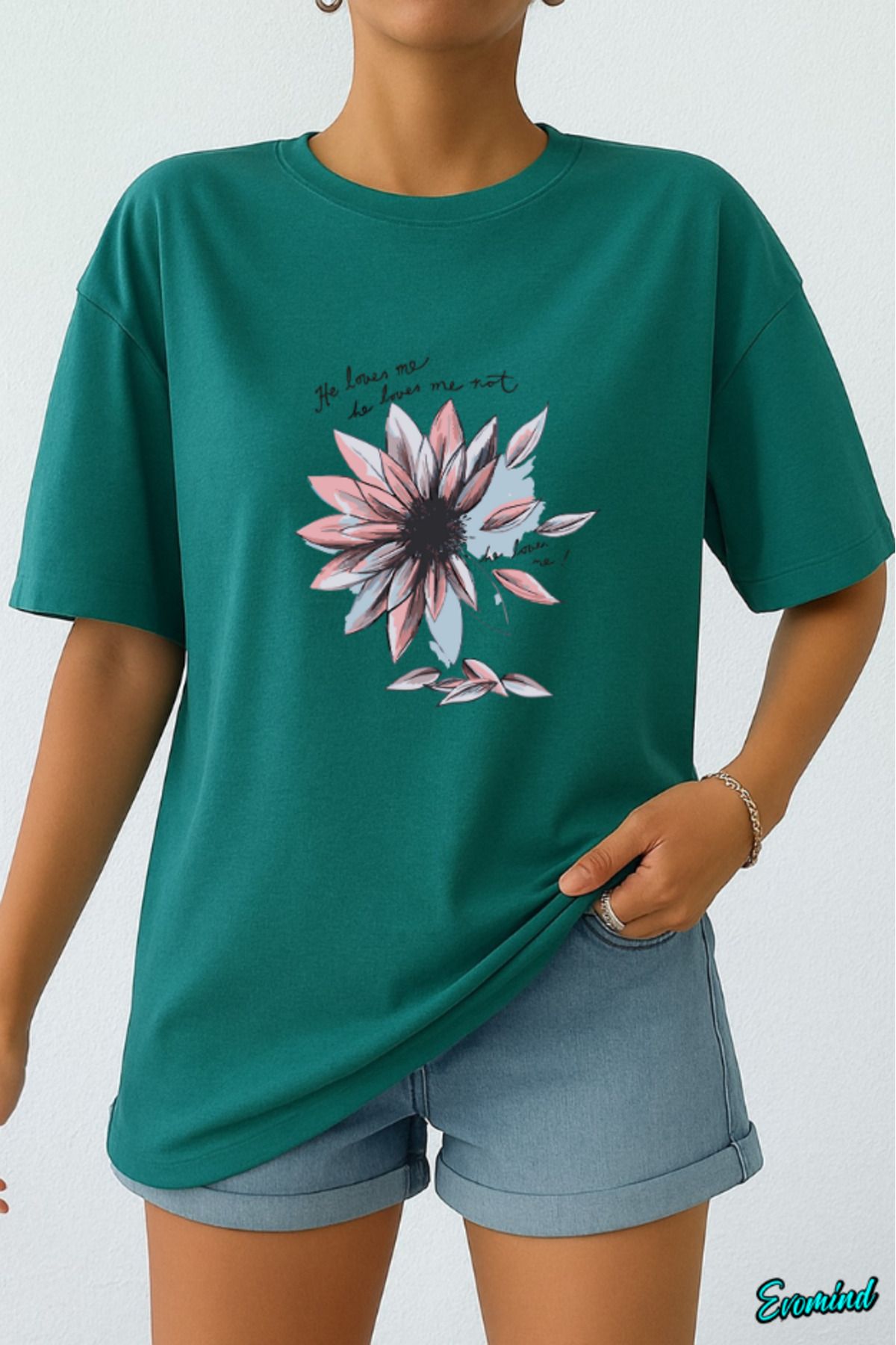 Evomind Papatya Baskılı Unisex T-shirt