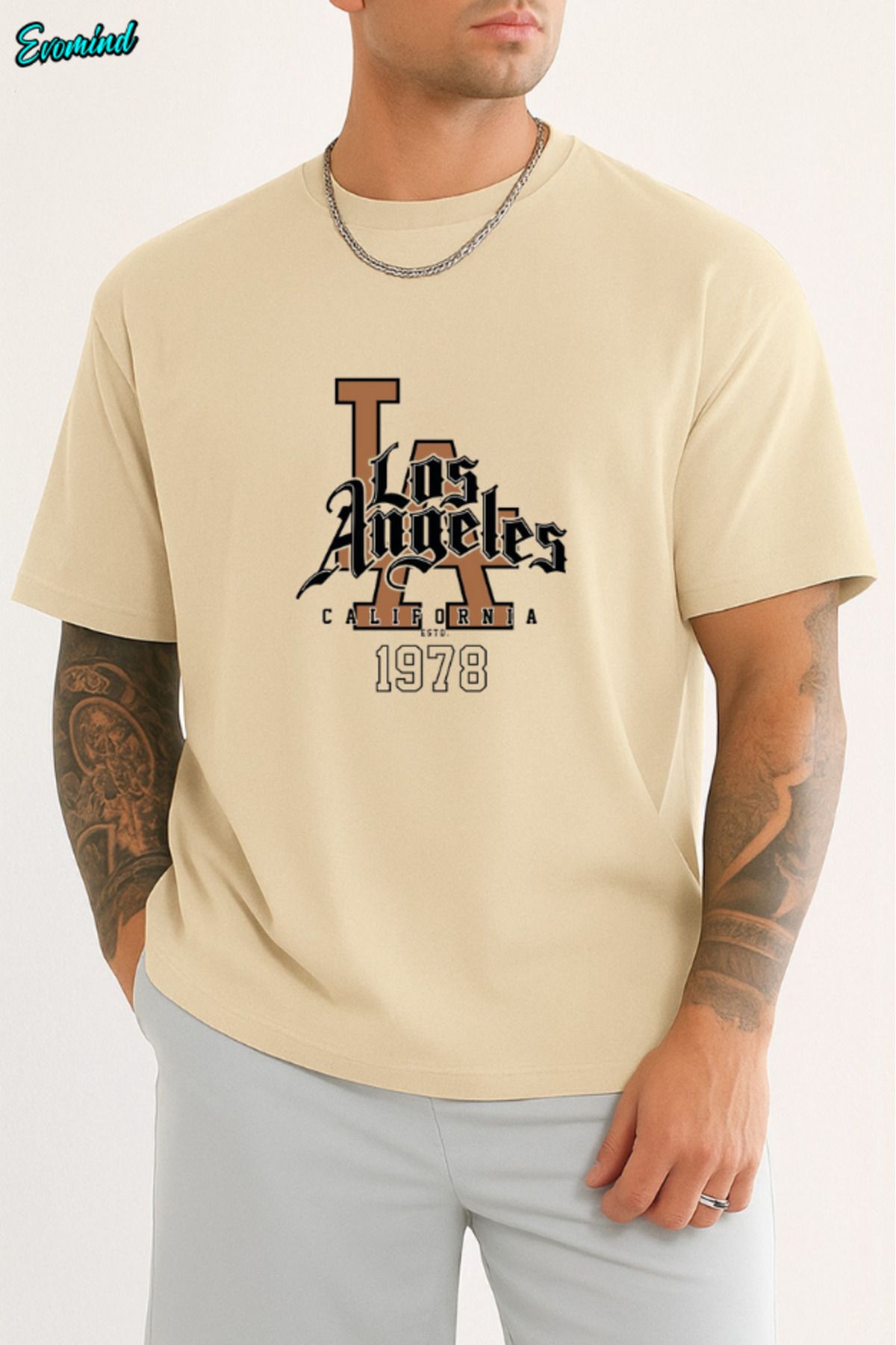 Evomind Los Angeles Baskılı Unisex T-shirt