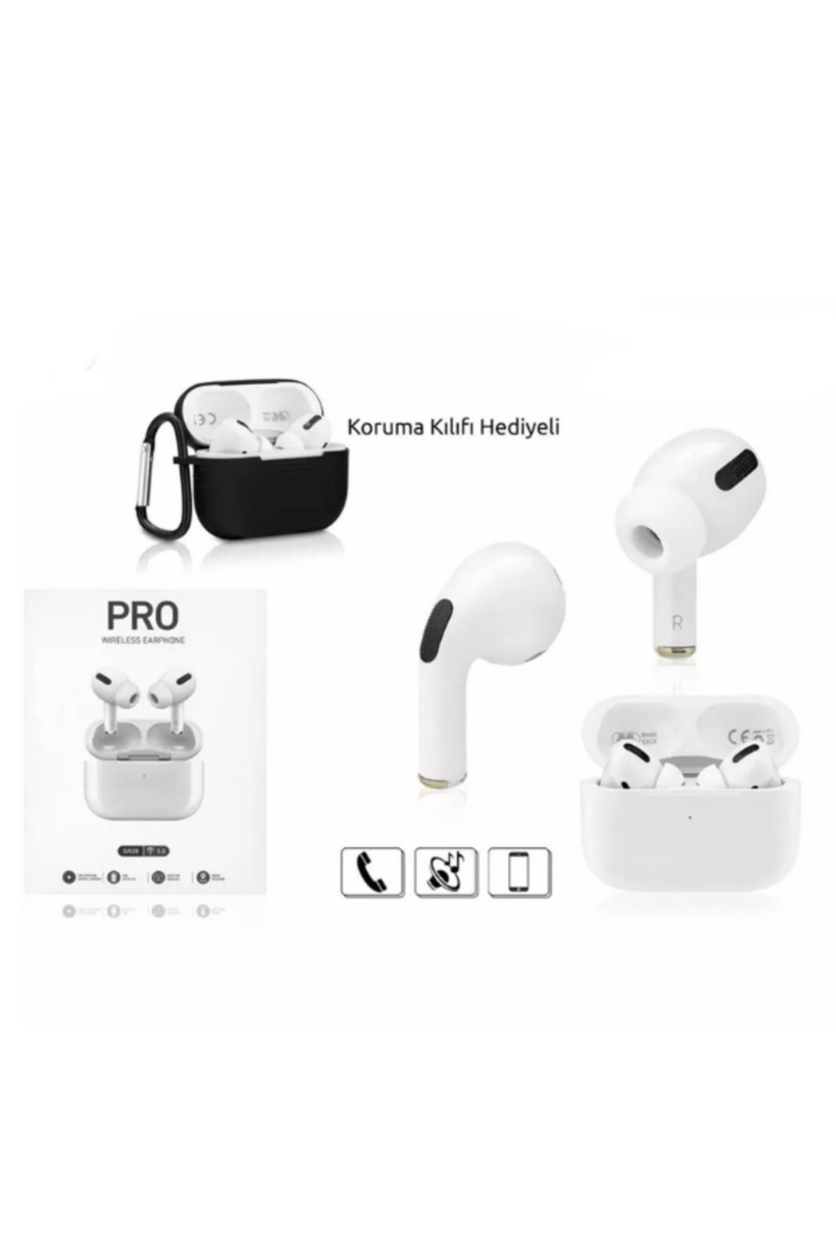 Subzero SW28 PRO Bluetooth Kulaklık | Beyaz, Kablosuz, Kılıf Hediyeli TWS Kulaklık