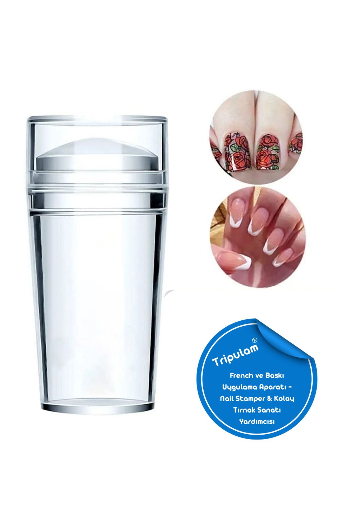 TRİPULAM French ve Baskı Uygulama Aparatı – Nail Stamper & Kolay Tırnak Sanatı Yardımcısı