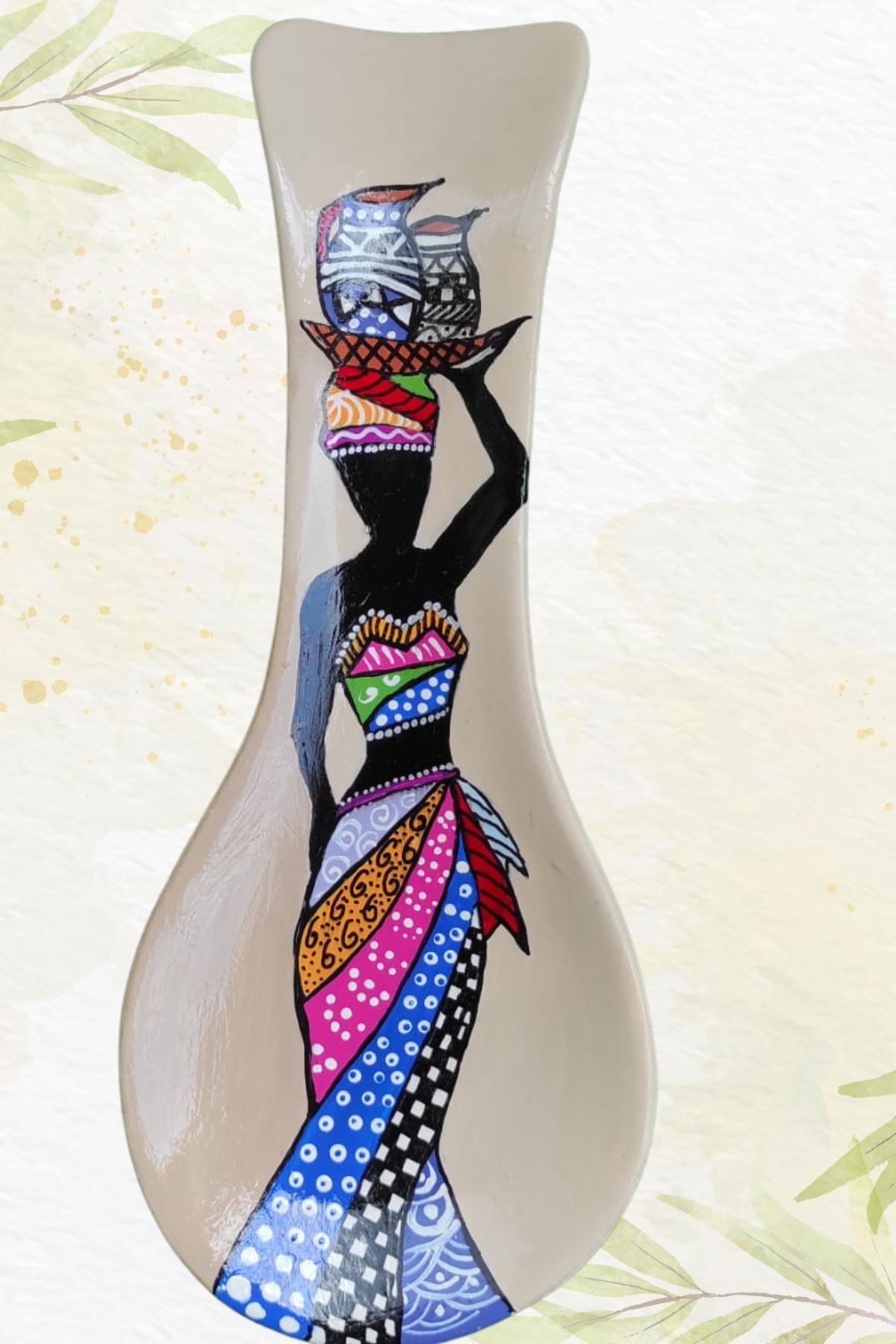 EN HOME STYLE El Boyaması Seramik Kaşıklık A3 | Duvar Süsü 24 cm