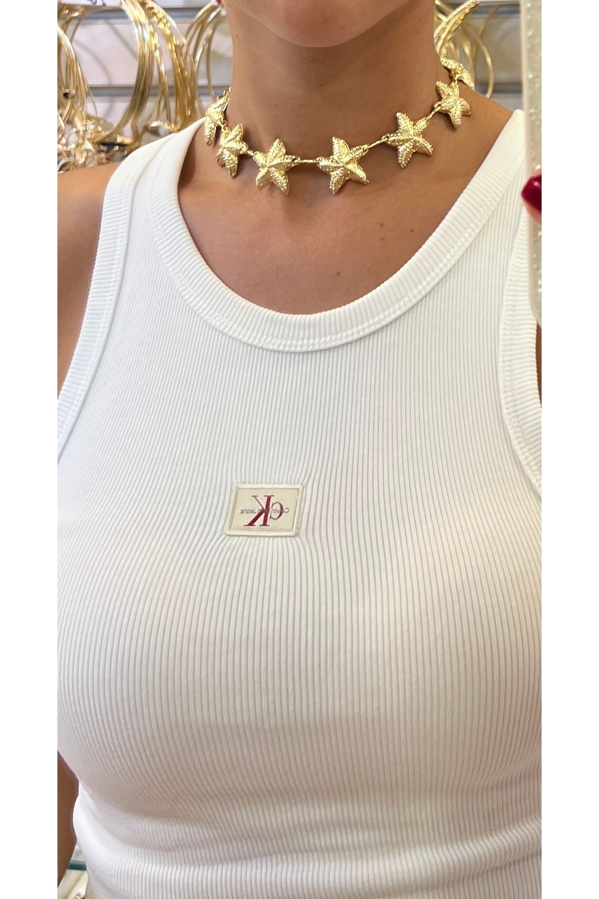 shop Yıldız Choker Gold Kolye