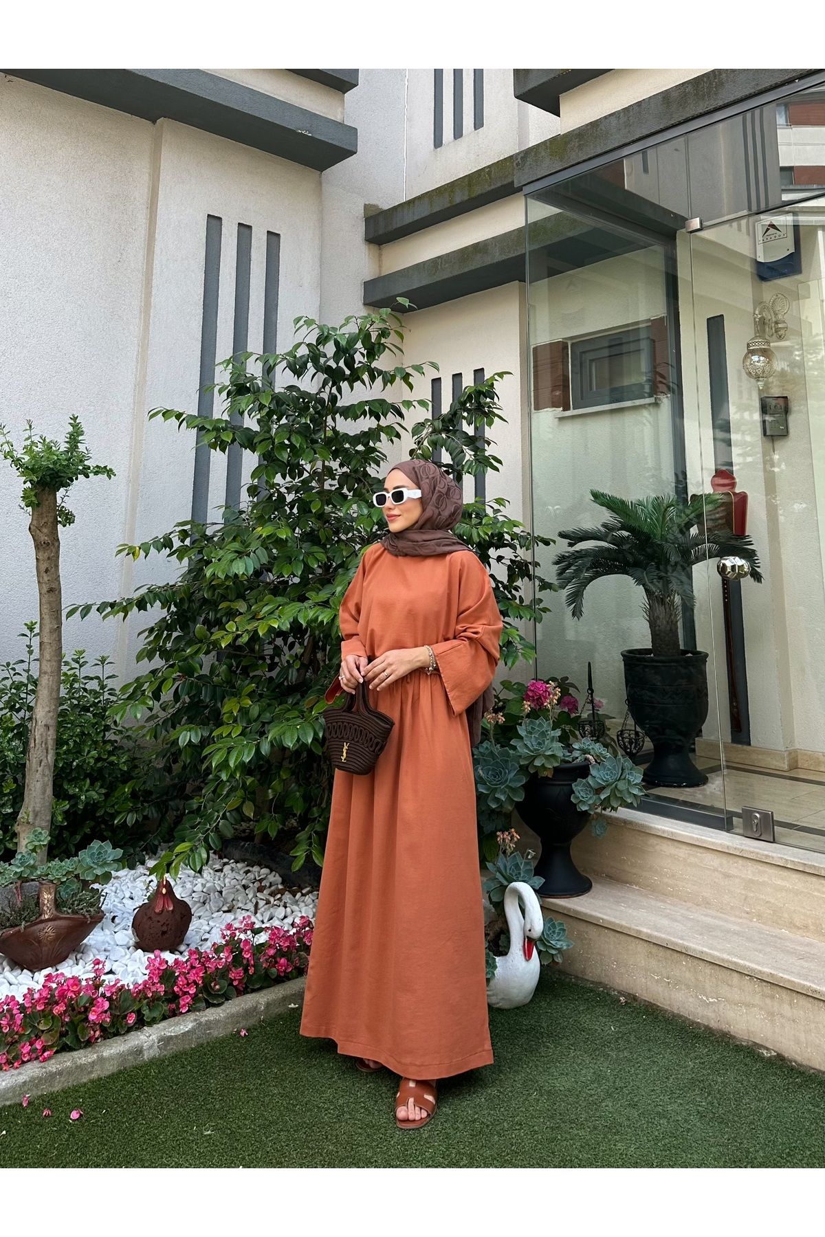 Moda Lippa Organik Şile Bezi Tarçın Etekli Takım