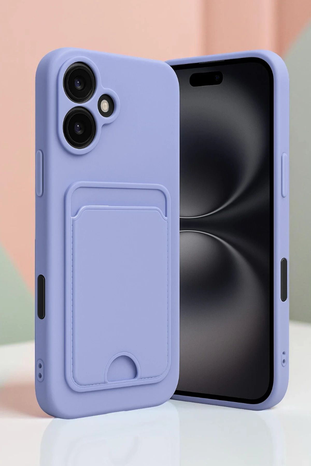 NewFace iPhone 16 Kılıf Kelvin Kartvizitli Silikon - Açık Yeşil SPTGL