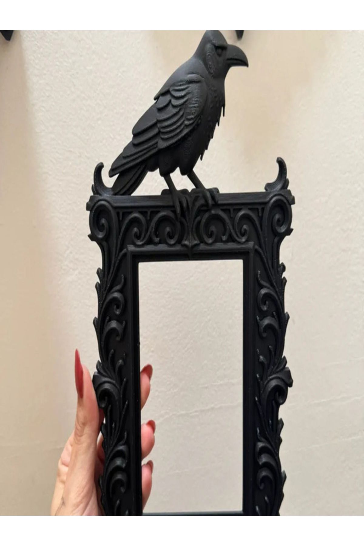 BCB STORE Karanlık Sunaklar için Gotik Raven Çerçeve Süslü Dekor