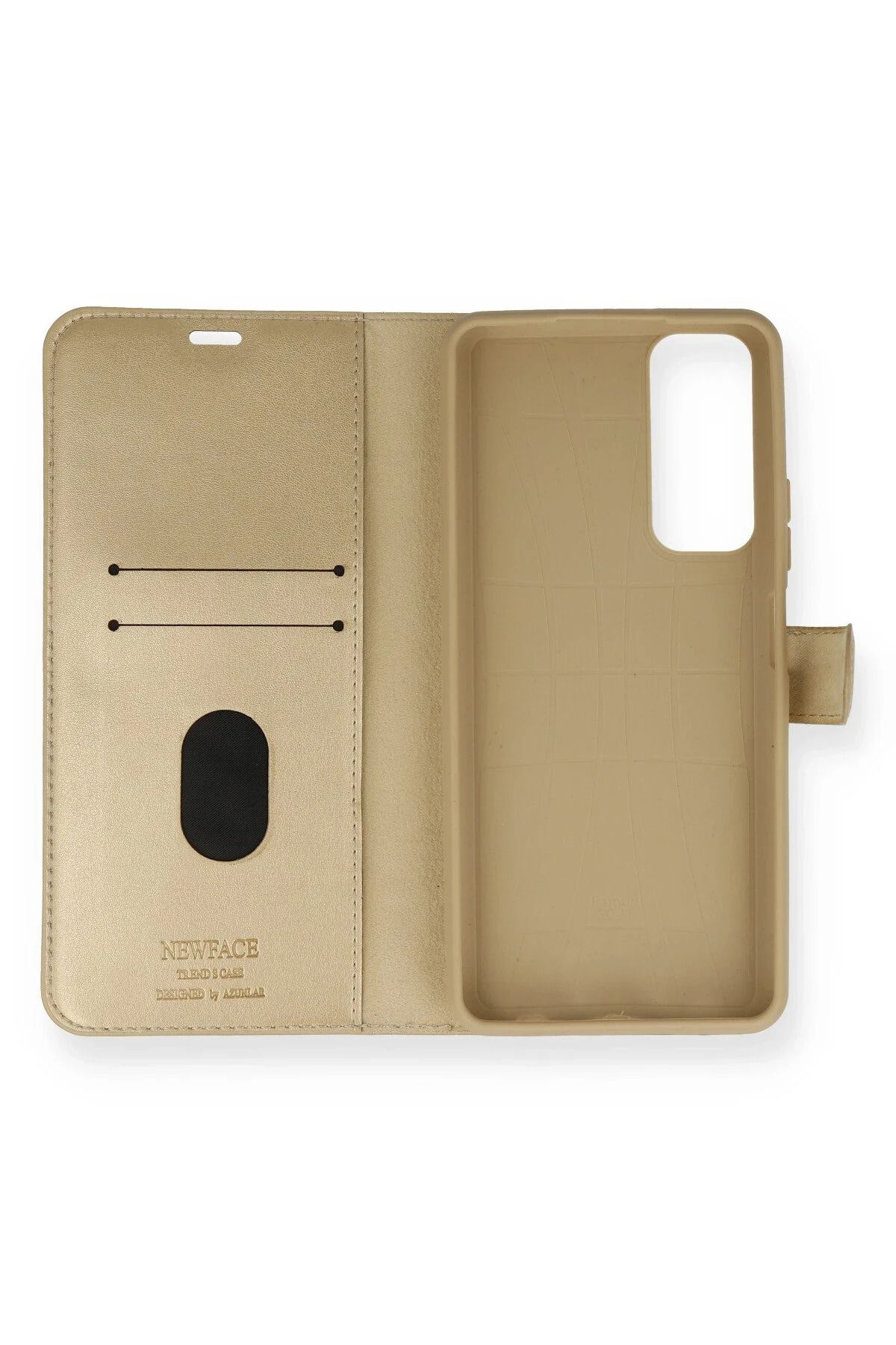 NewFace Huawei P Smart 2021 Kılıf Trend S Plus Kapaklı Kılıf - Gold MXMPA