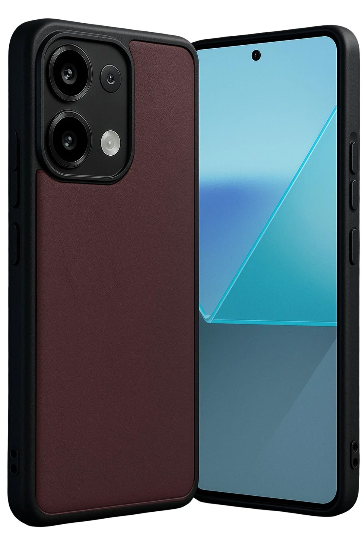 NewFace Xiaomi Redmi Note 13 4G Kılıf Aras Deri Kapak - Bordo MXMPA