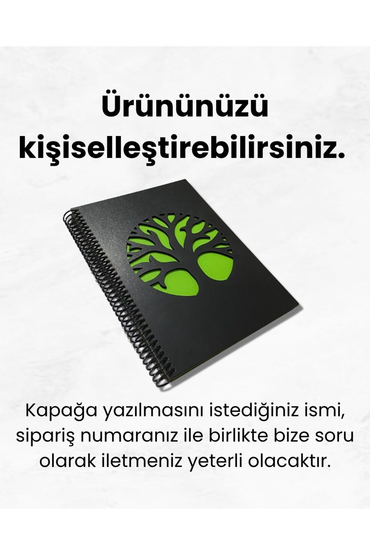 Tasarım Siyah Defter Ağaç Figürlü Ahşap Kapaklı Siyah Yapraklı Defter – Anı, Günlük, Şiir İçin El Yapımı Tasarım