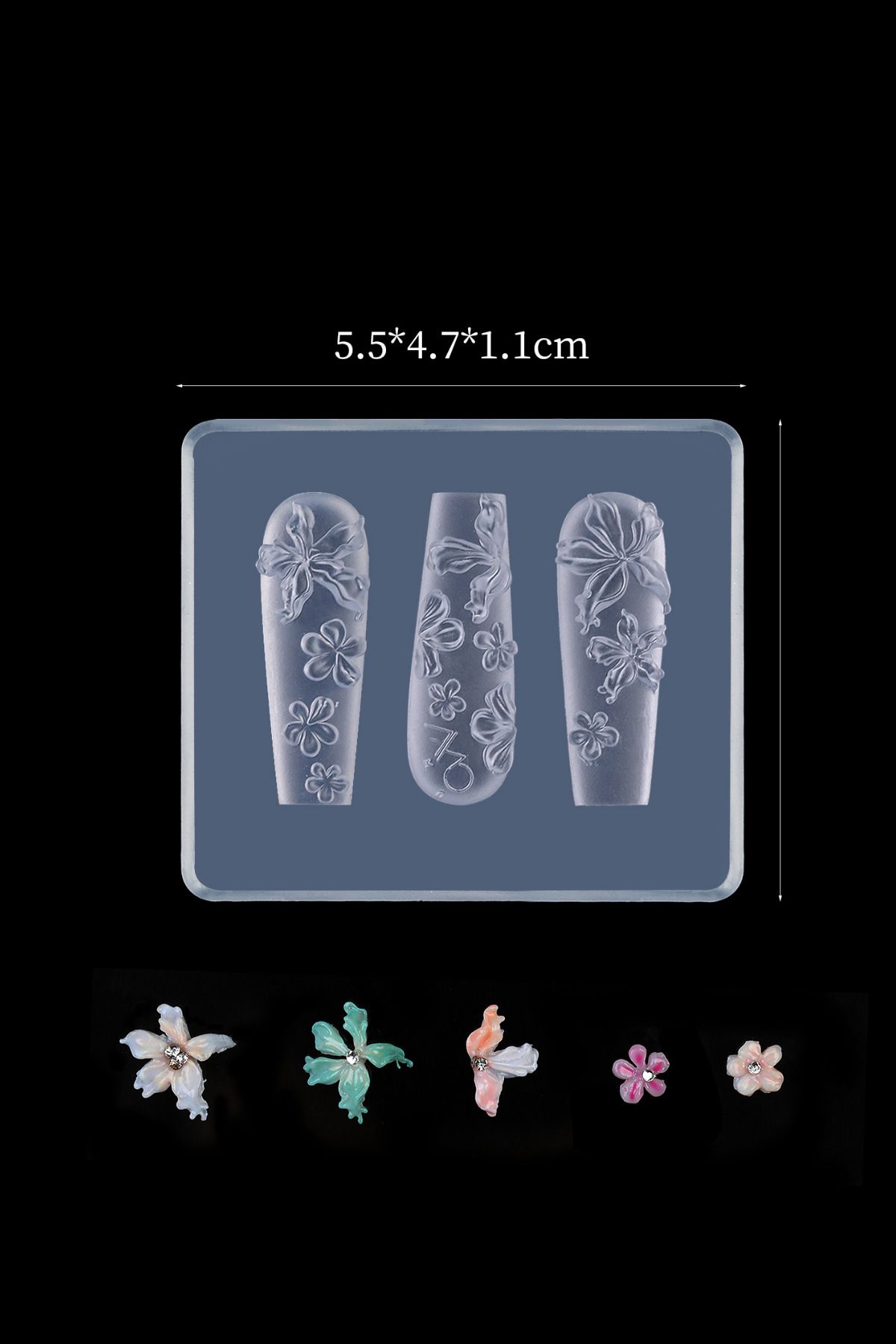 Easy Beauty Nail Art Charm Silikon Kalıp Nail Art Desen Kalıbı, Charm Tırnak Süsleme 3D Silikon Kalıp