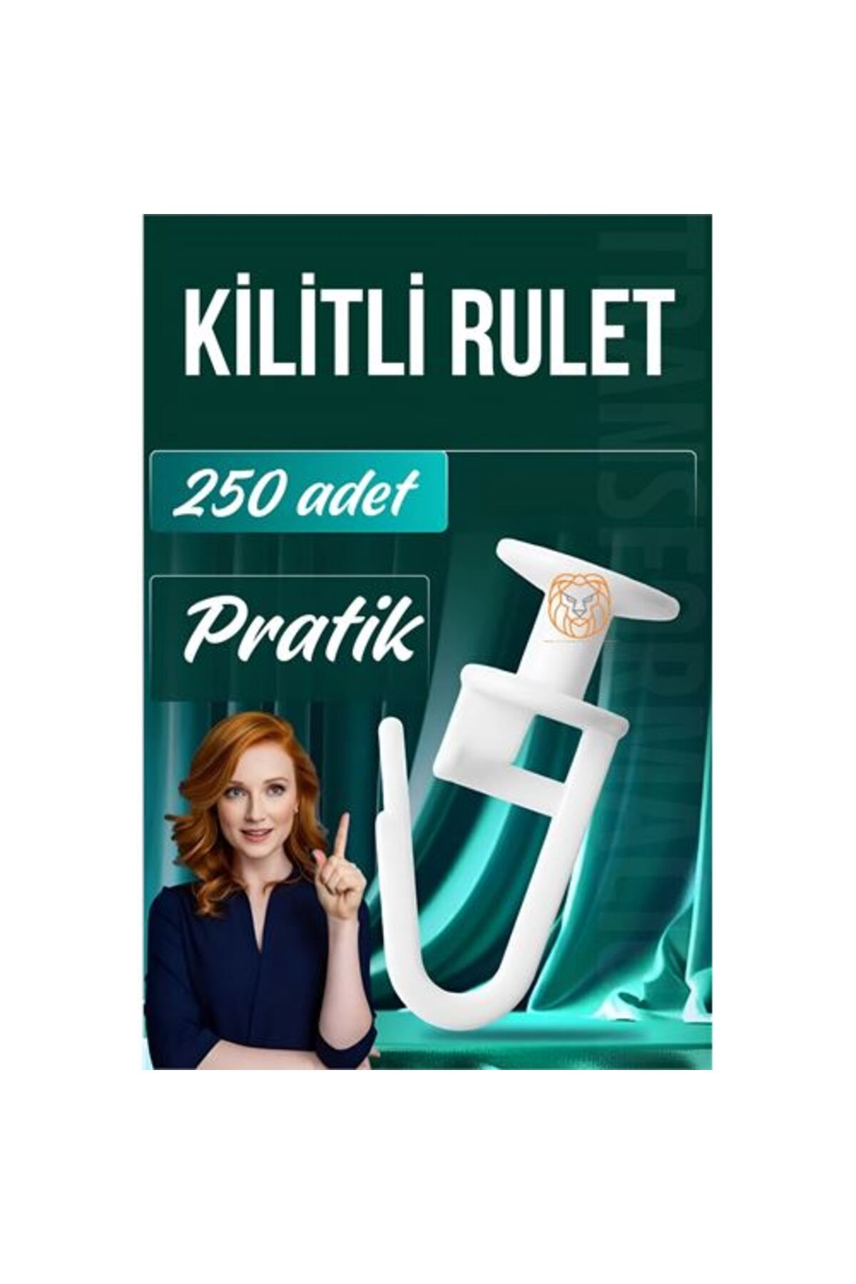 Skygo Kilitli Perde Düğmesi Perde Ruleti Perde Düğmesi 250 Adet