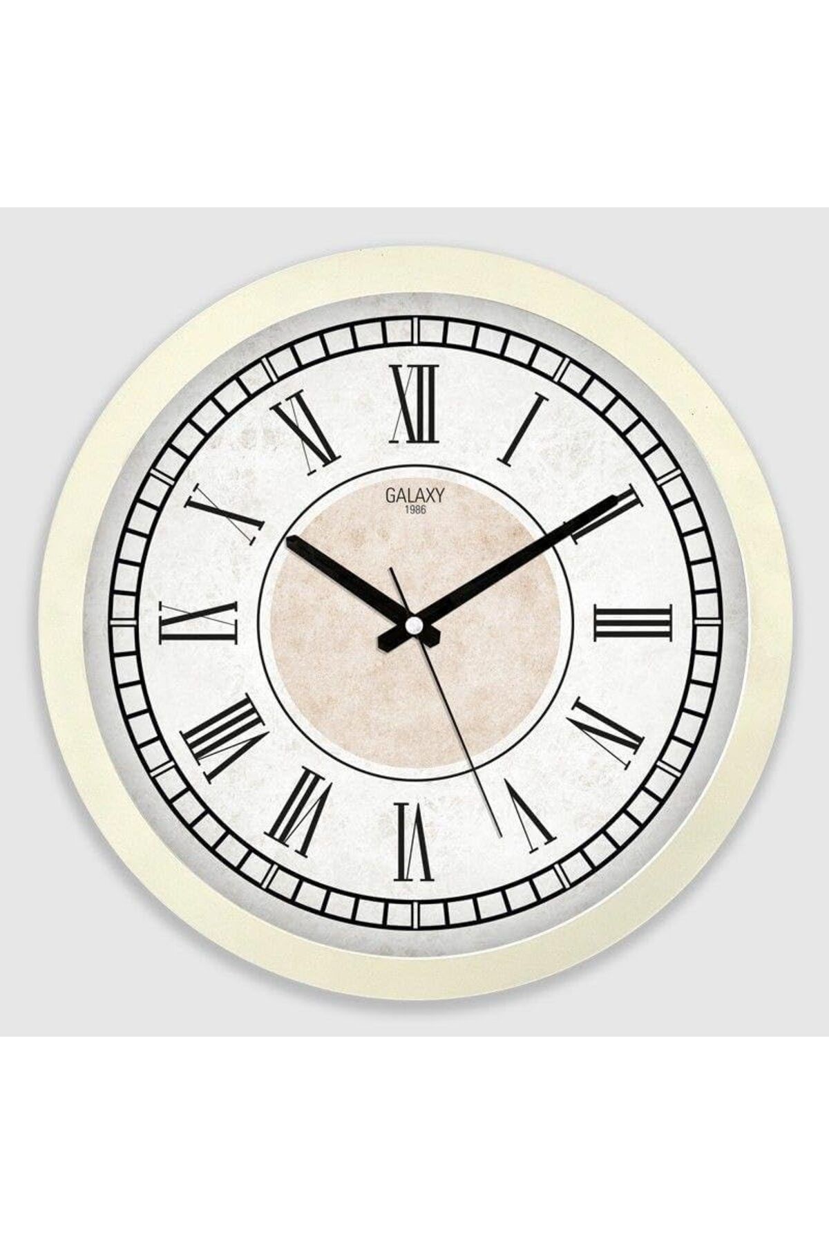 Mena Rise Premium Serisi Roma Rakamlı Modern Kadranlı Duvar Saati 35 cm Bej 1064272