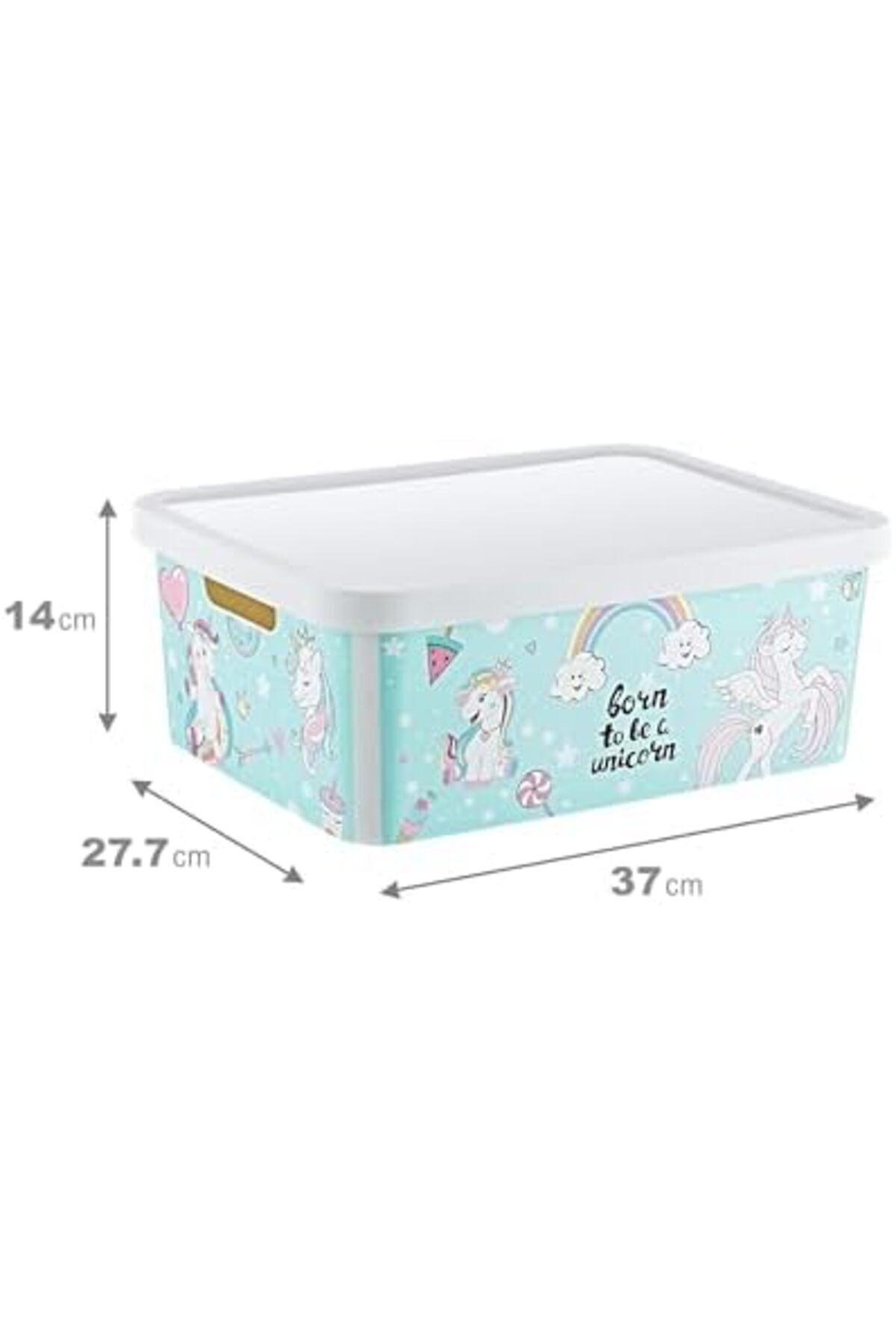 Mena Rise-Fikirshop Stafi Patterned Multi-Purpose Box with Lid 12 Lt Unicorn 1032194 2