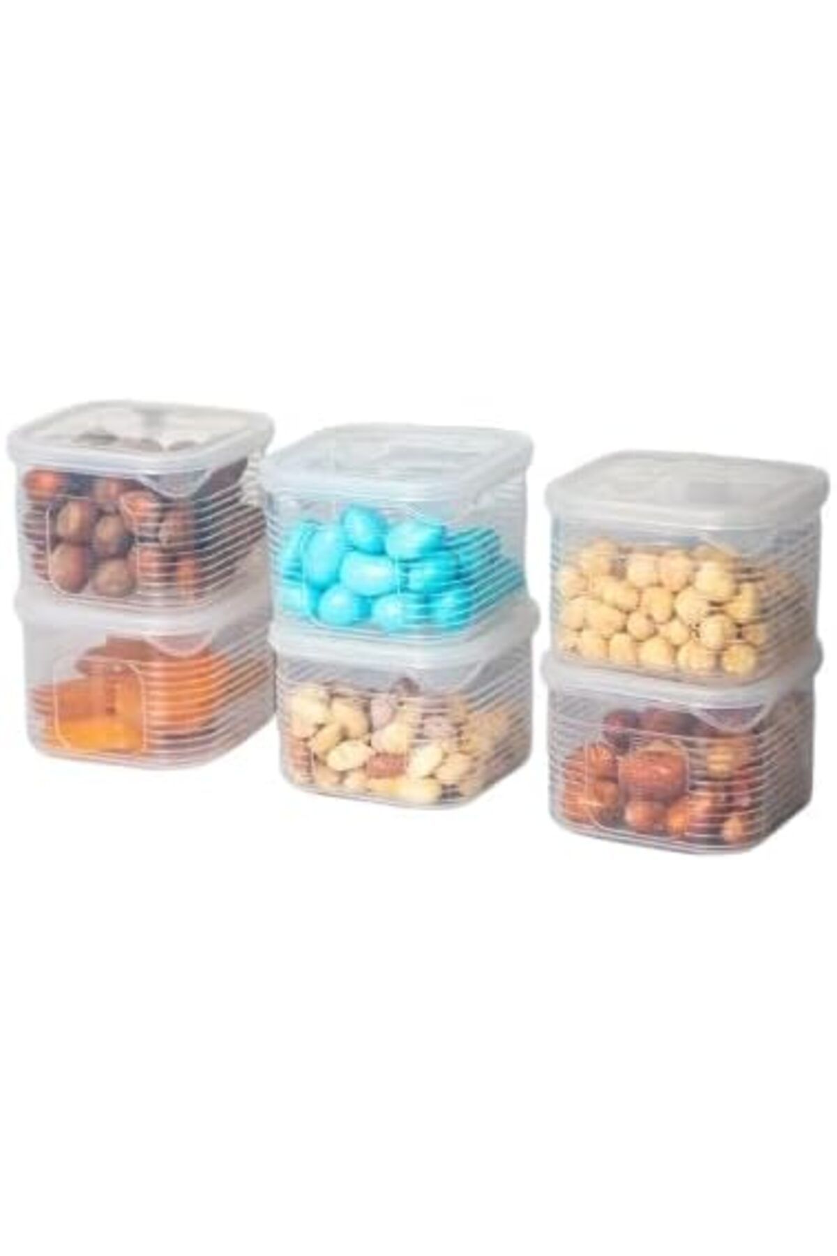 Mena Rise TuonShop HOME Erzak Saklama Kabı Sızdırmaz Kapak 6'lı Set Şeffaf -(Ölçü Kabı Hediyeli) 112