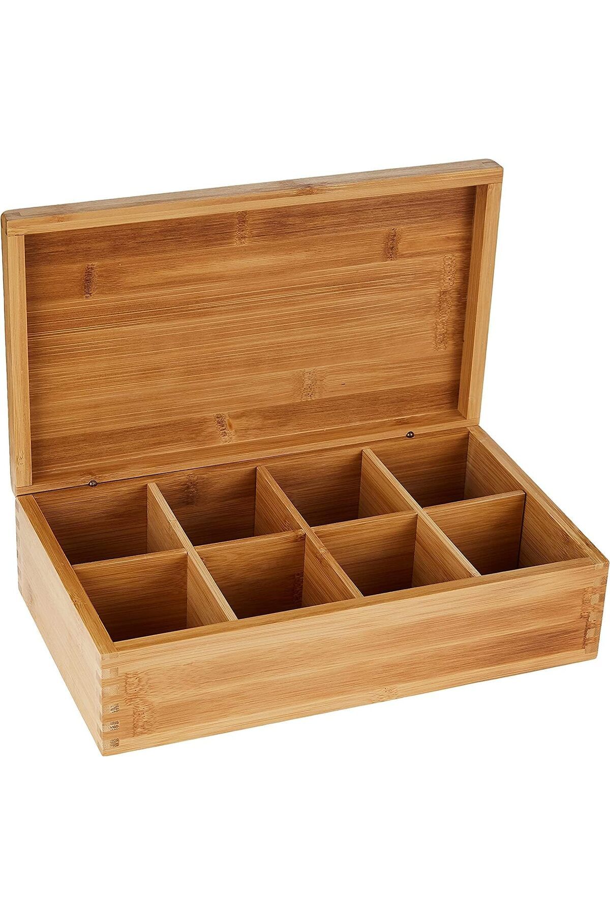 Mena Rise International 8 Bölmeli Bambu Ahşap Çay Kutusu, 12-3/8 "x 7-3/8" x 3-3/5" 1064272