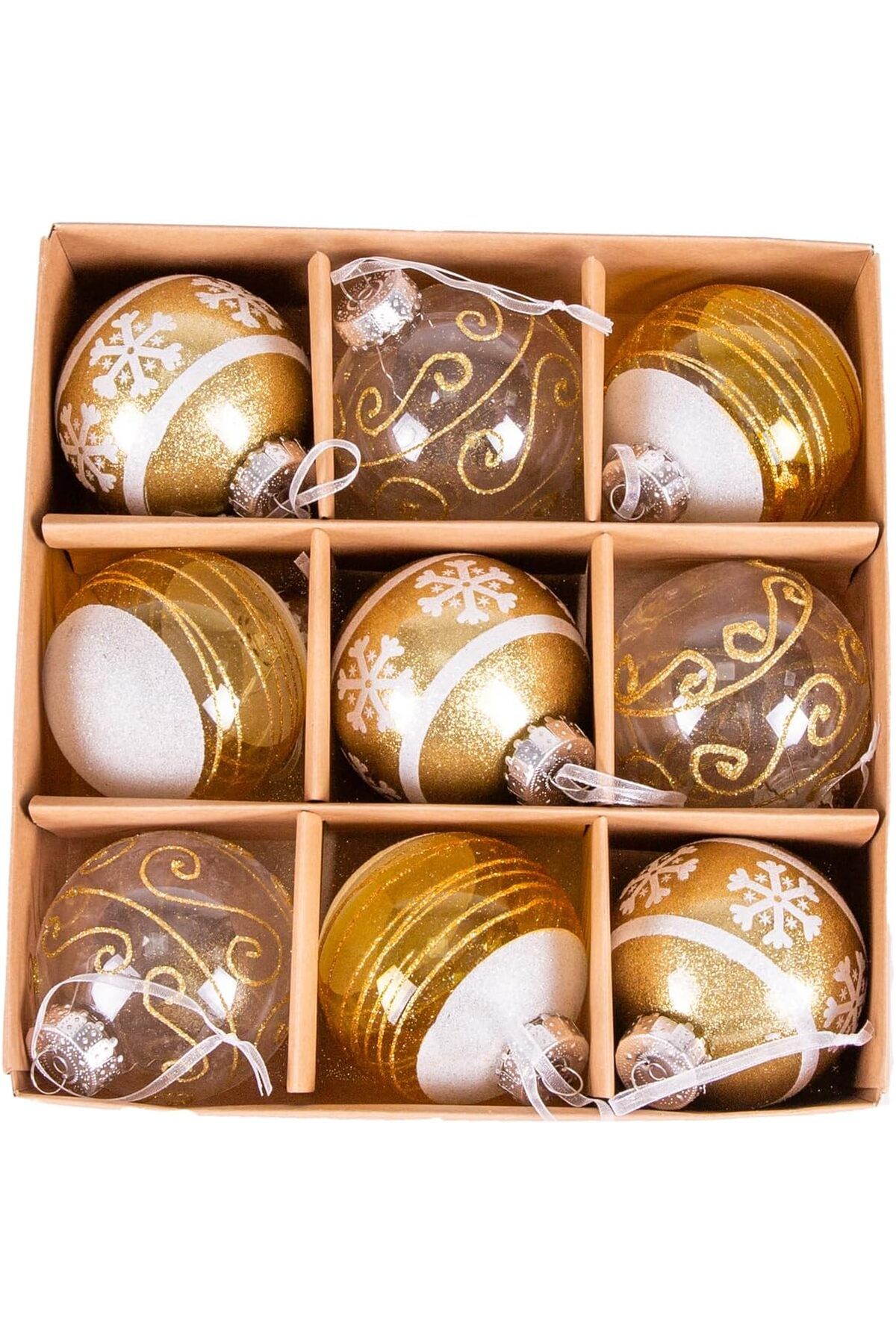 Mena Rise Yılbaşı Ağaç Süsü Yılbaşı Topu 9'lu Set Gold 8 Cm. 1064272