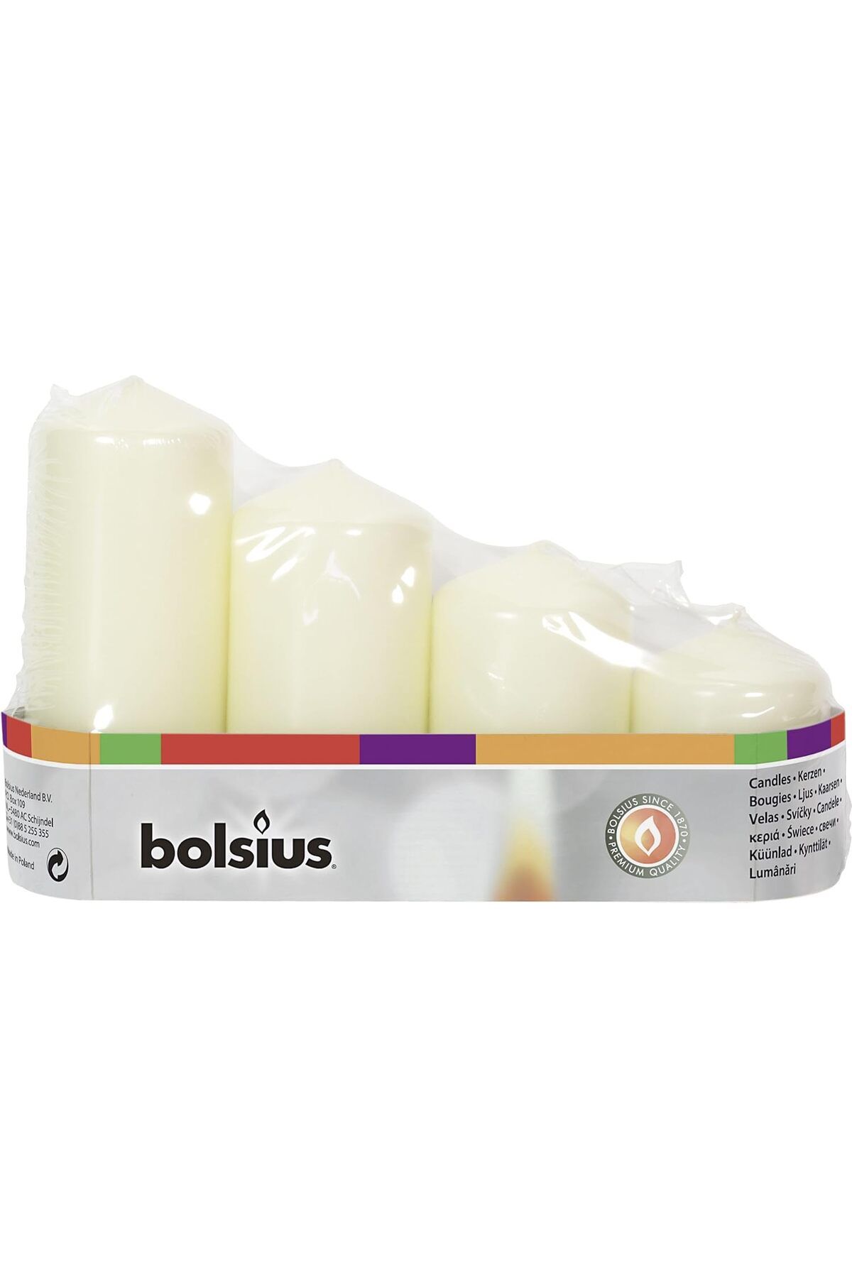 Mena Rise Renginde 4'lü Blok Sütun Mum - 48mm x 60/80/100/120mm 1064272
