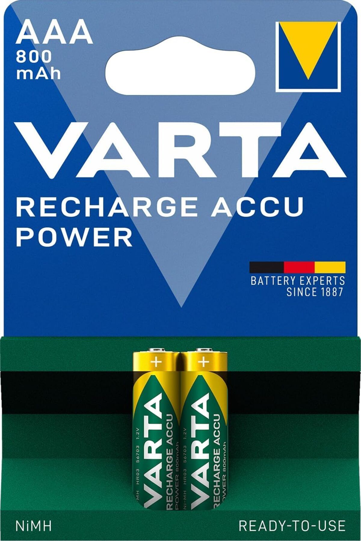 Mena Rise Rechargeable Accu 2 AAA 800 mAh R2U, yeşil/gri 1064272