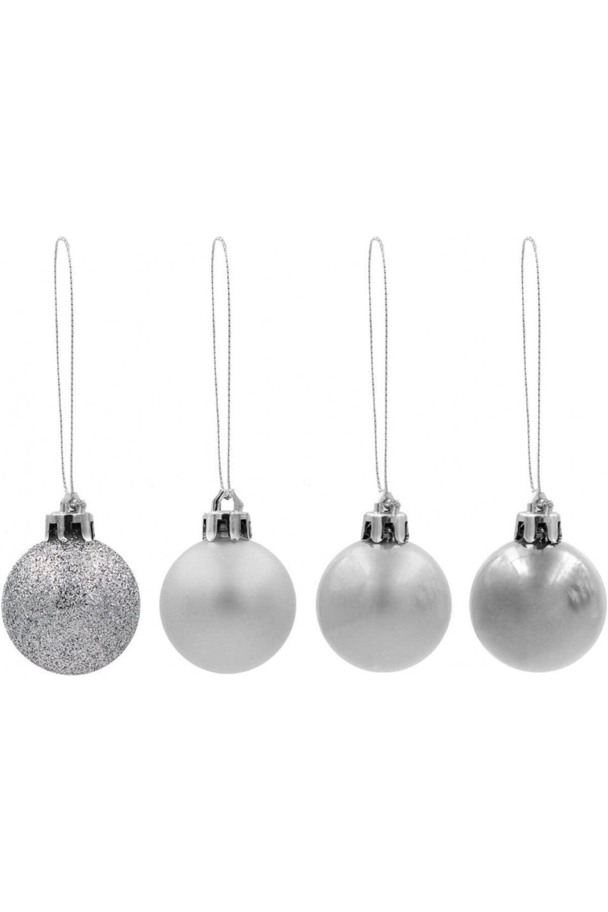 COOLWEST-Set of 24 COOLWEST Christmas baubles, plastic, silver, 4 cm 3