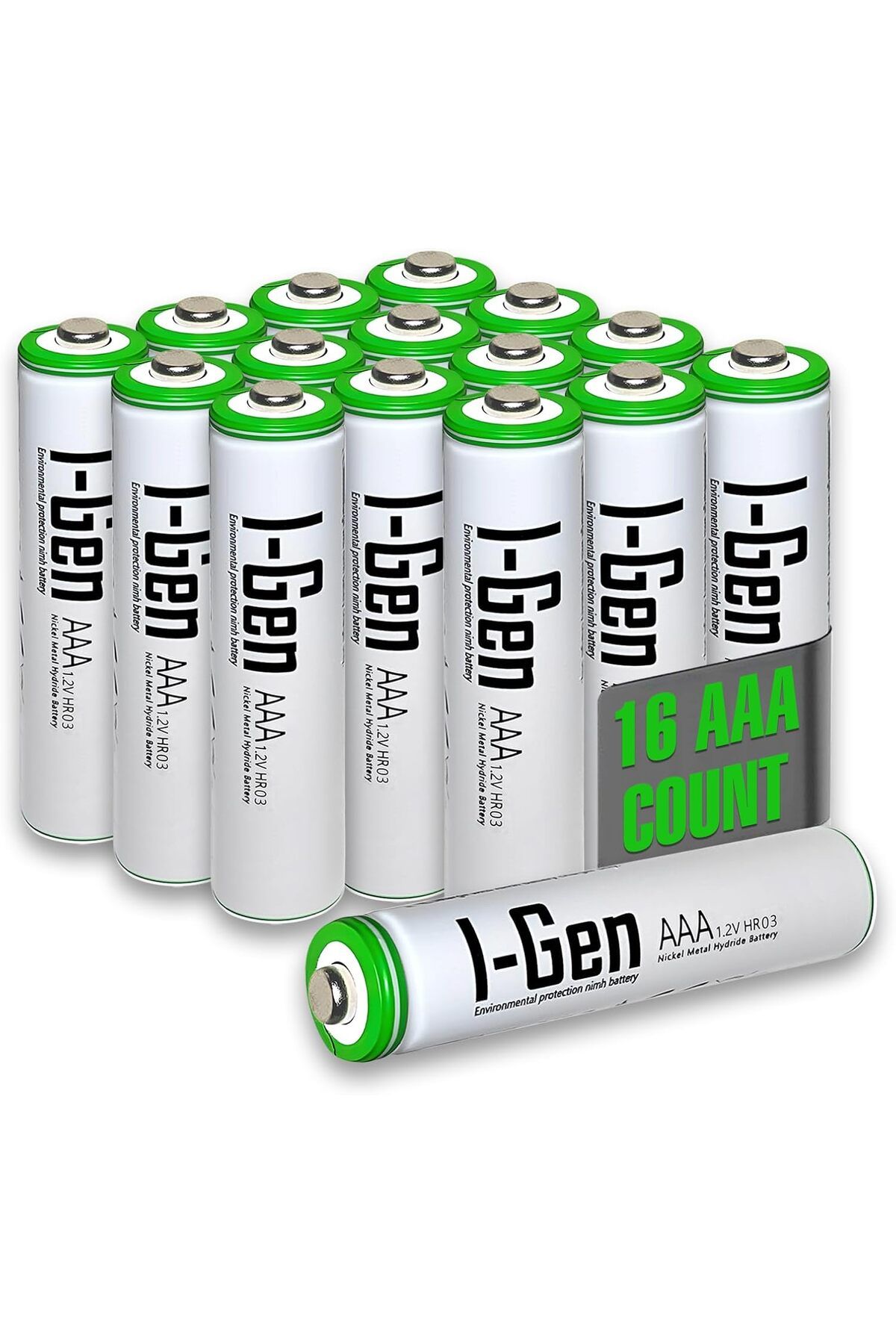 Mena Rise B136 16 Adet AAA 900 mAh Şarj Edilebilir İnce Kalem Pil 1.2V Ni-MH Şarjlı Pil 1064272