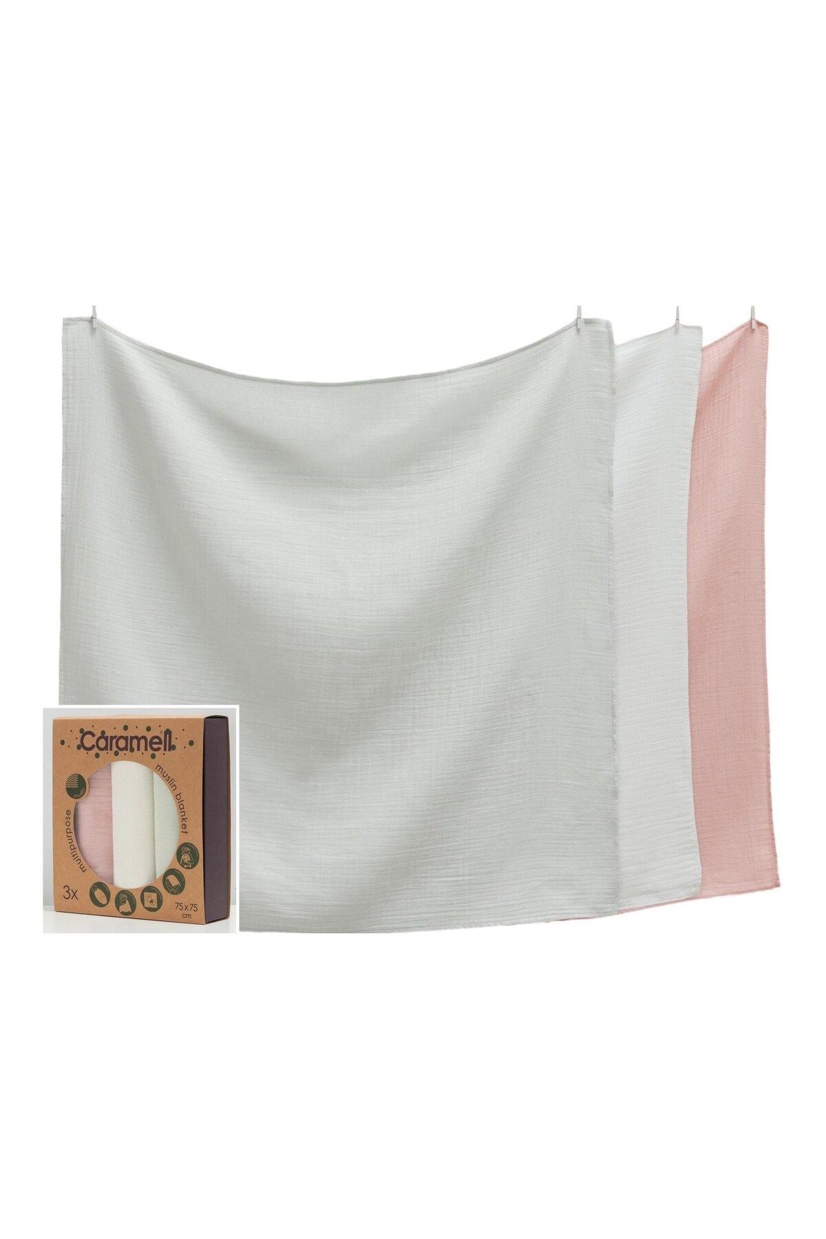 Caramell Basic Müslin Bebek Battaniye 75x75 Cm 2152