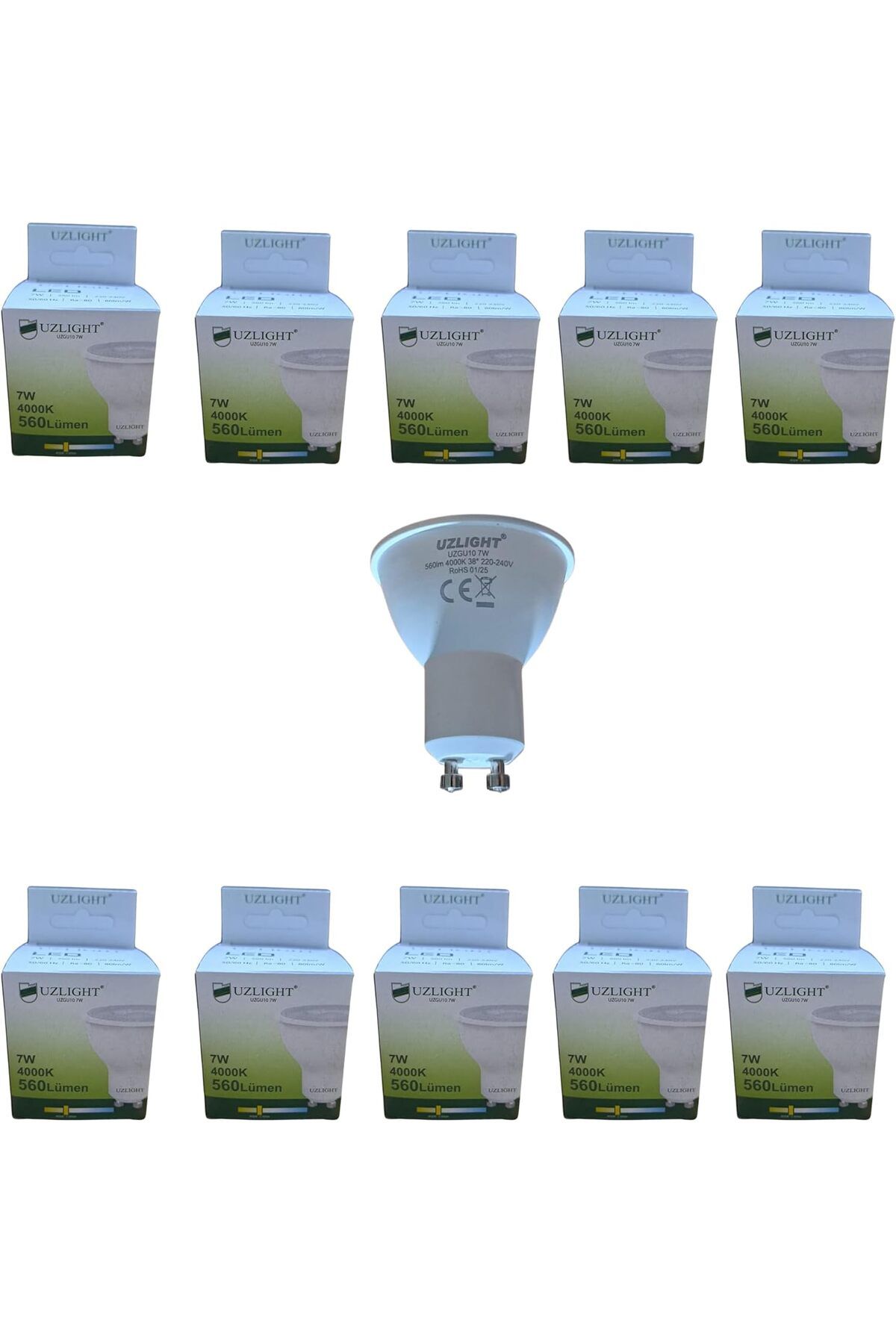 Mena Rise Adet 7W 4000K GU10 Duy 38° Gün Işığı Led Spot Ampul UZLIGHT 1064272