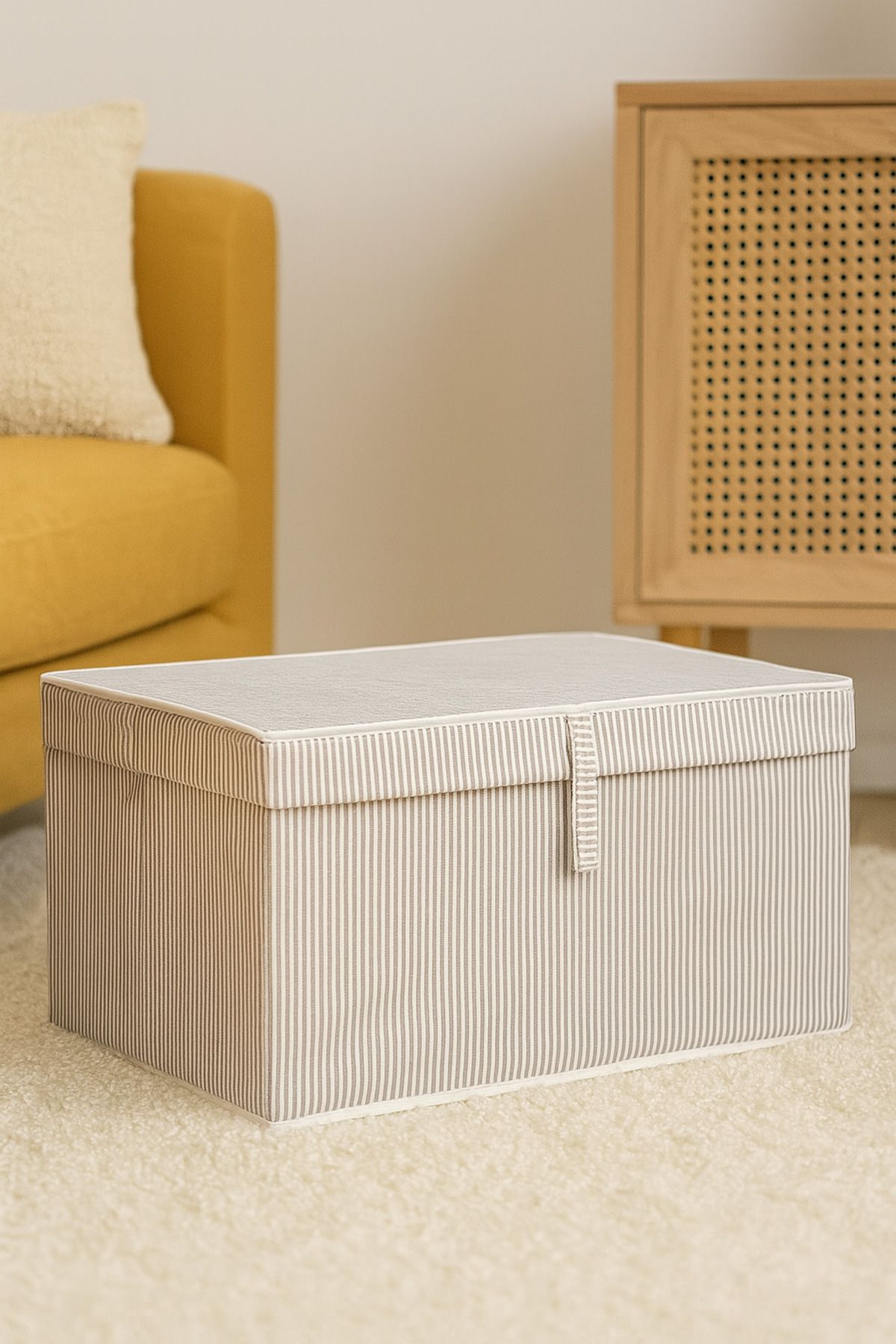 MuiStore Çok Amaçlı Kapaklı Saklama Kutusu – Hurç & Organizer Kutu – Orta Boy (50x40x25 cm)