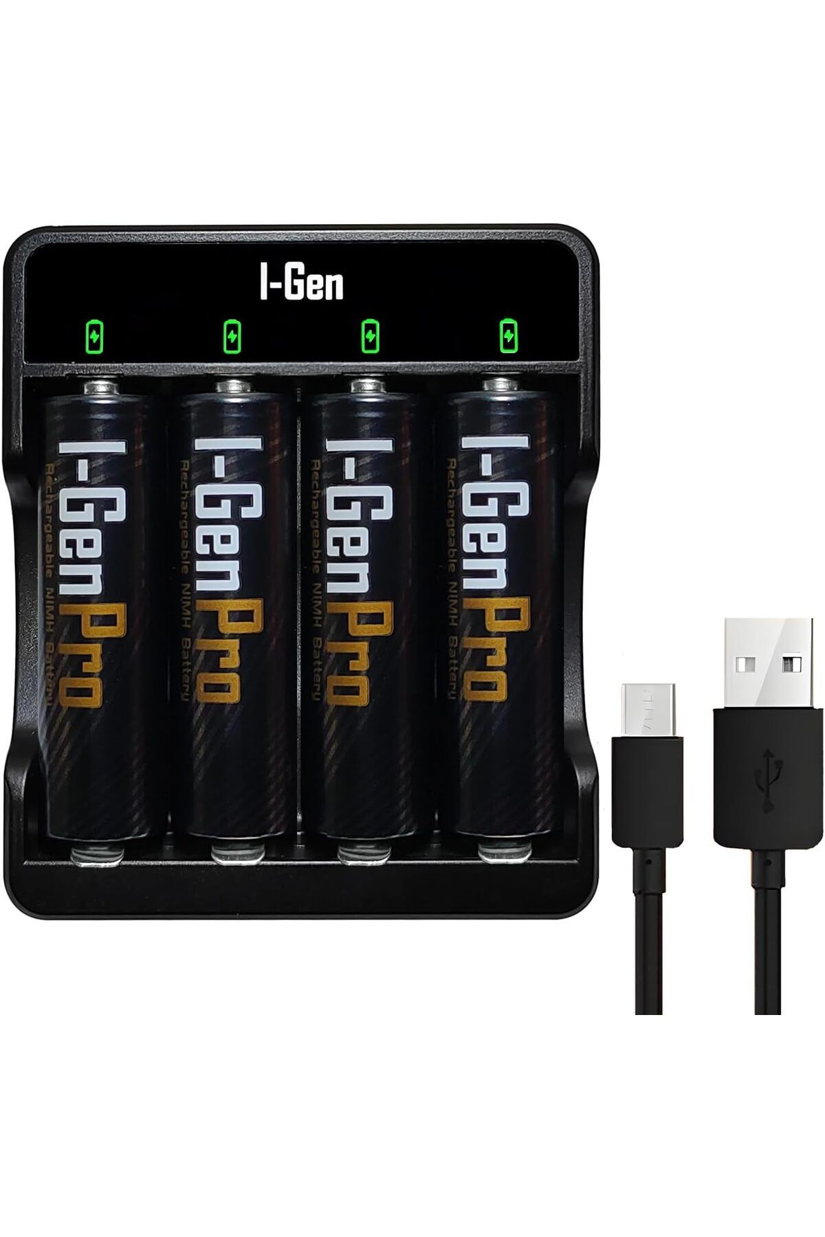 Mena Rise G429 4'lü Pil Şarj Aleti + 4 Adet AA Pro 2950 mAh Şarjlı Kalem Pilli Set 1064272