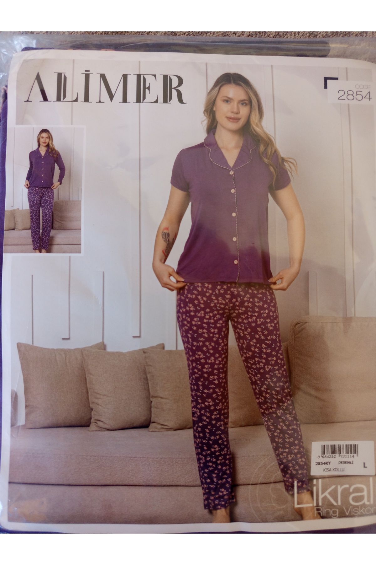 Ayla kom alimer mor pijama takımı