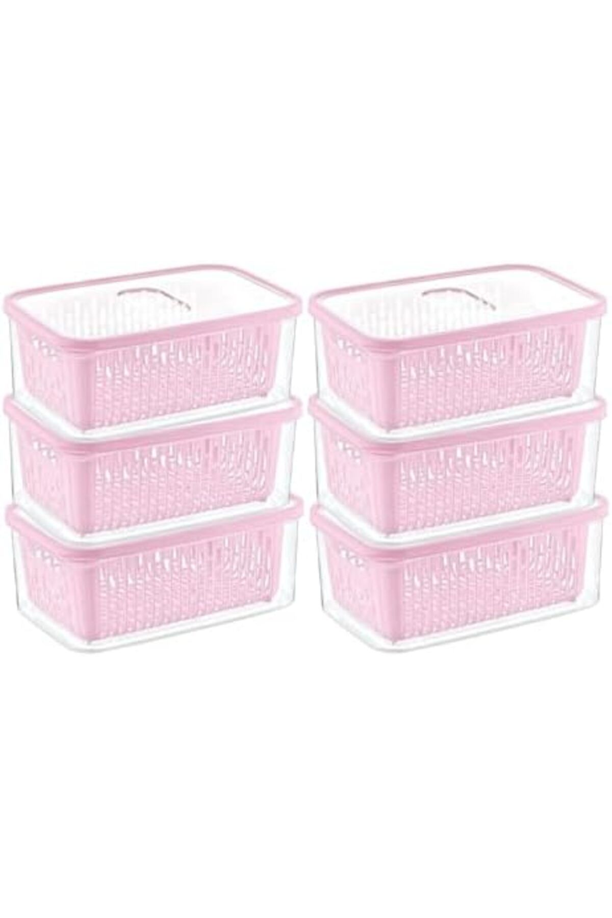 Mena Rise TuonShop 6'lı Süzgeçli Fresh Saklama Kabı Seti 1.6 Lt Plastik Saklama Set 6 Adet 1122991