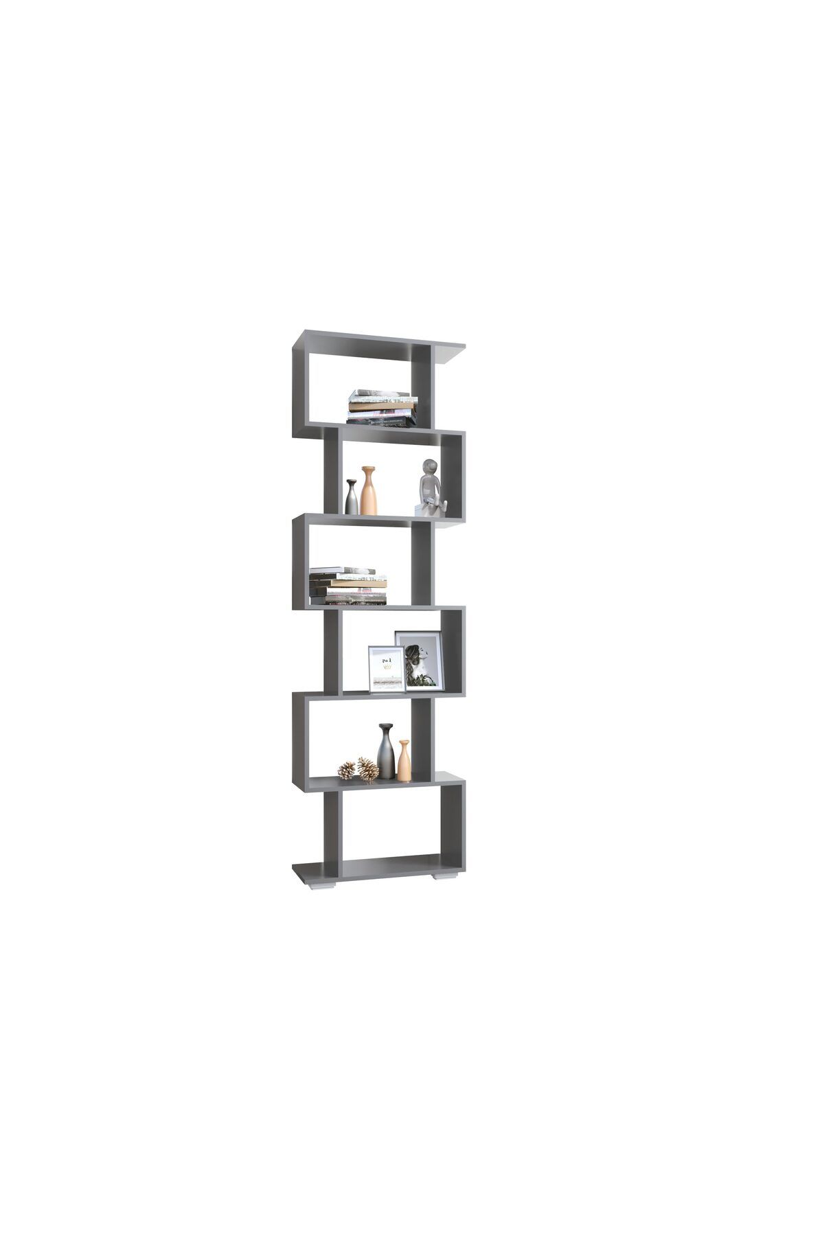 haaus.ro Etajera Haaus Tokyo, 6 Casete, Antracit, 60 X 24 X 196 Cm - One Size