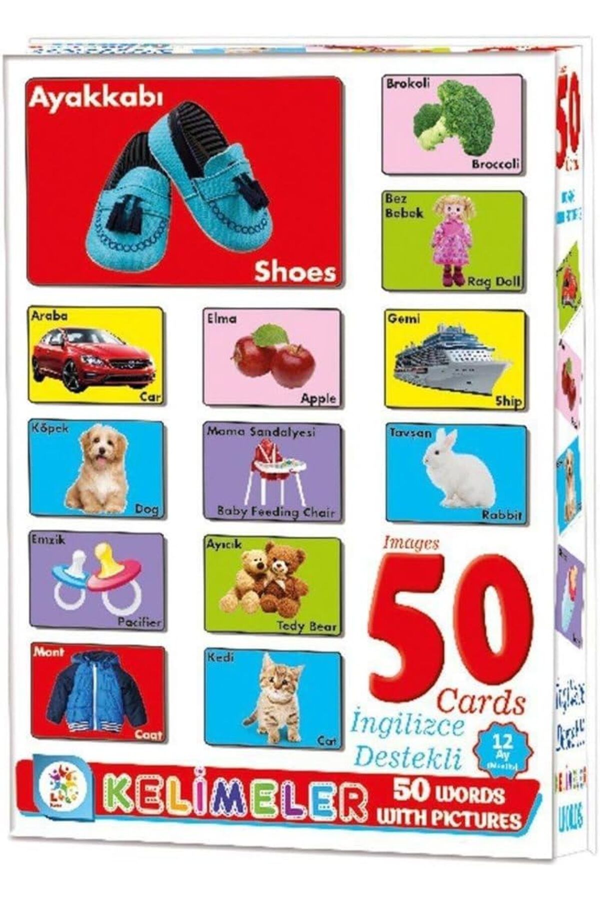 Mena Rise TuonShop Kelimeler Resimli İngilizce Eğitim Kartları, 50 Kelime, 3+ Yaş 1122991