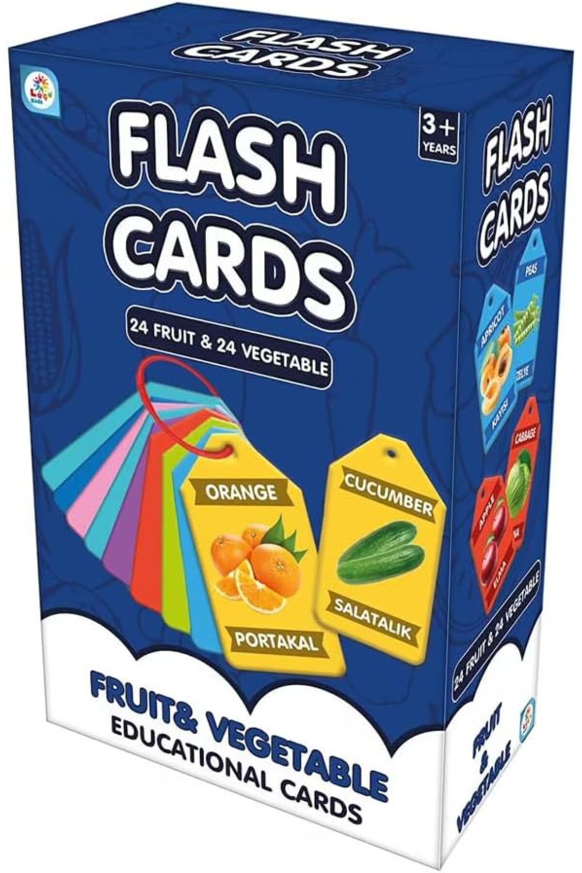 Mena Rise TuonShop Cards Meyve ve Sebze Eğitim Kartları, 48 Türkçe-İngilizce Kelime, 3+ Yaş 1122991