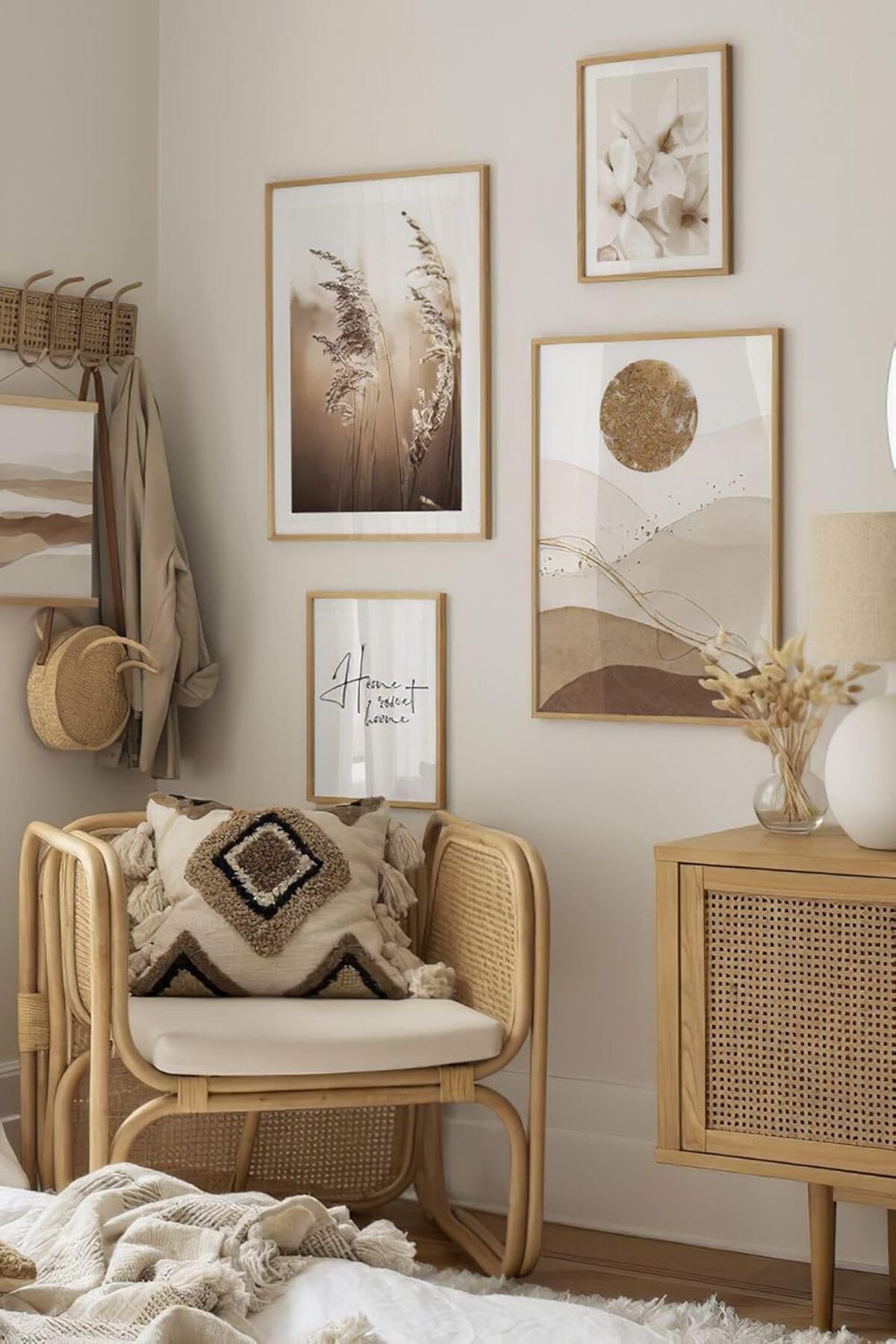 Mena Rise TuonShop 4 Parça Ahşap Çerçeve Görünümlü Mdf Tablo CRZARTEVESSASTKO49, 150 x 200 1122991